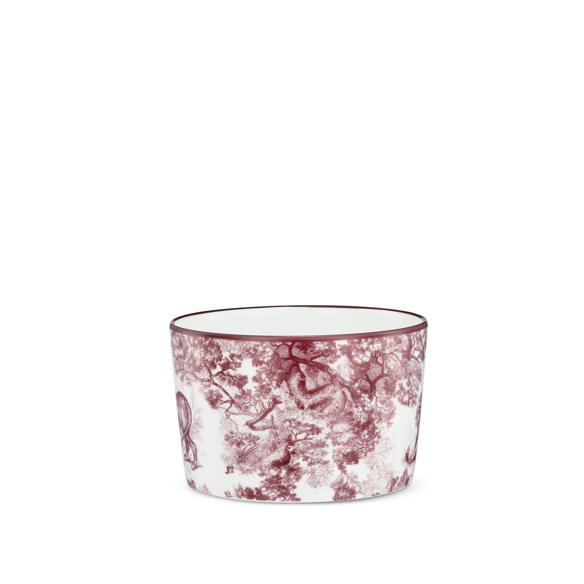 早餐杯 酒红色茹伊印花老虎图案 E08