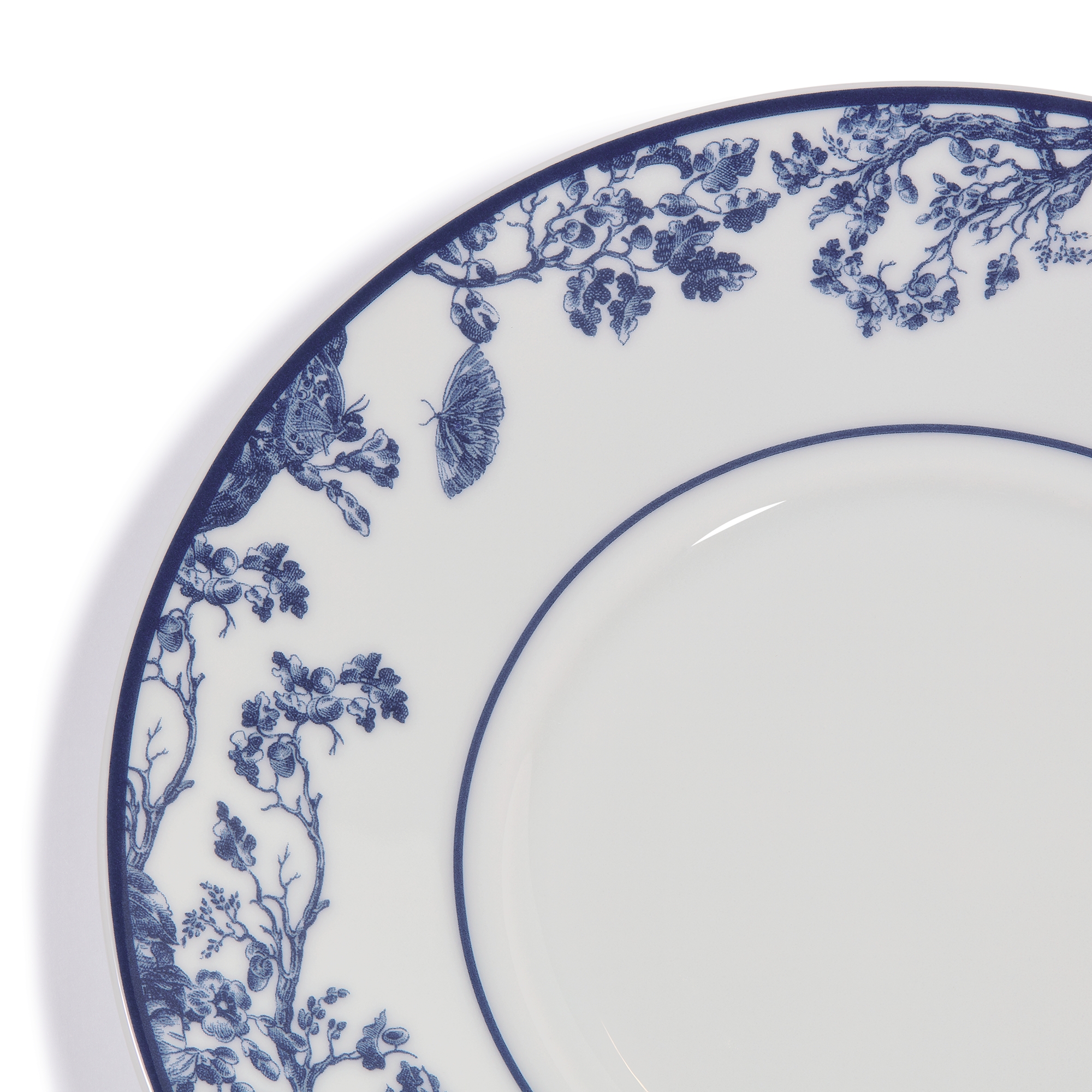 早餐杯杯托 白色和蓝色茹伊印花 E09