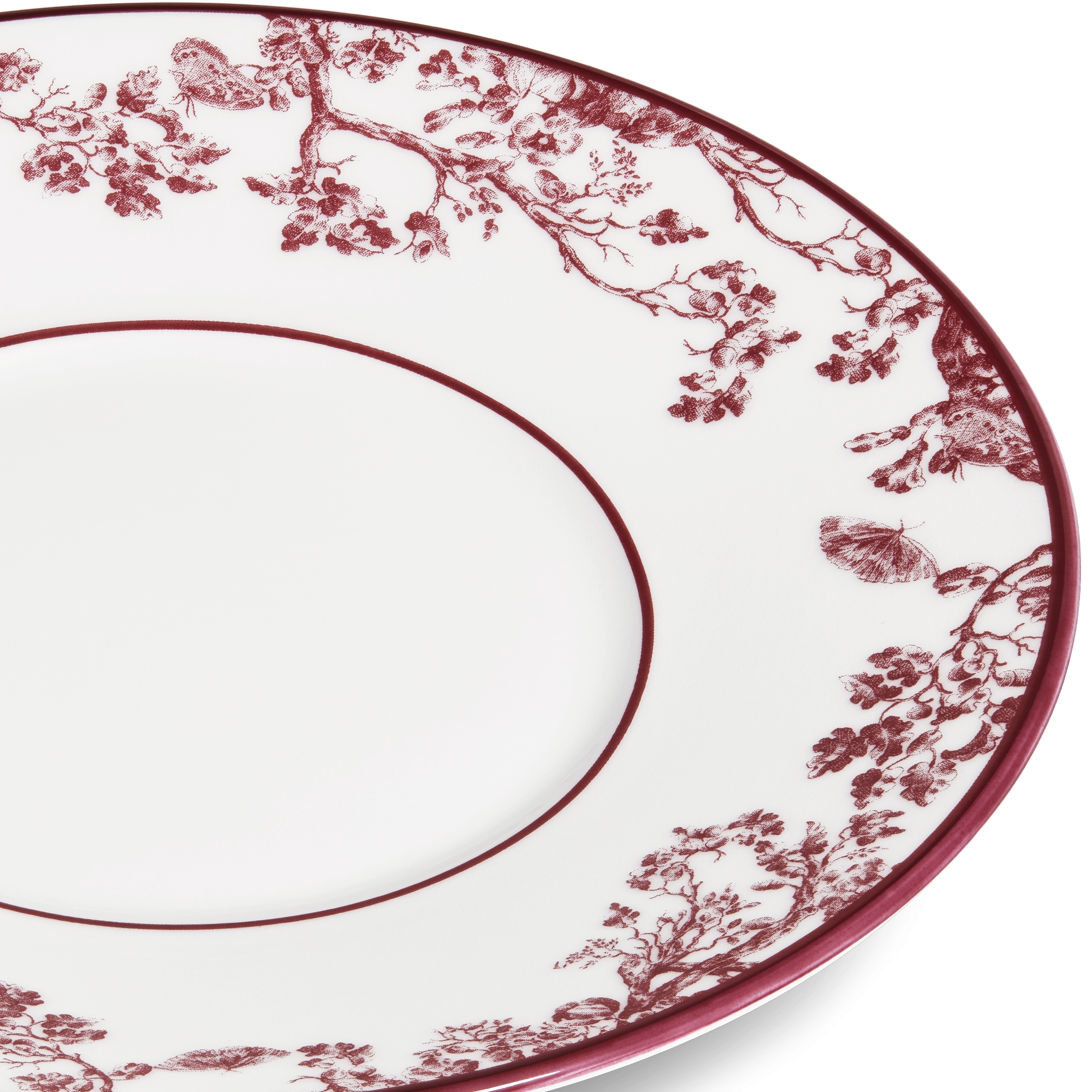 茶杯杯托 酒红色茹伊印花 E09