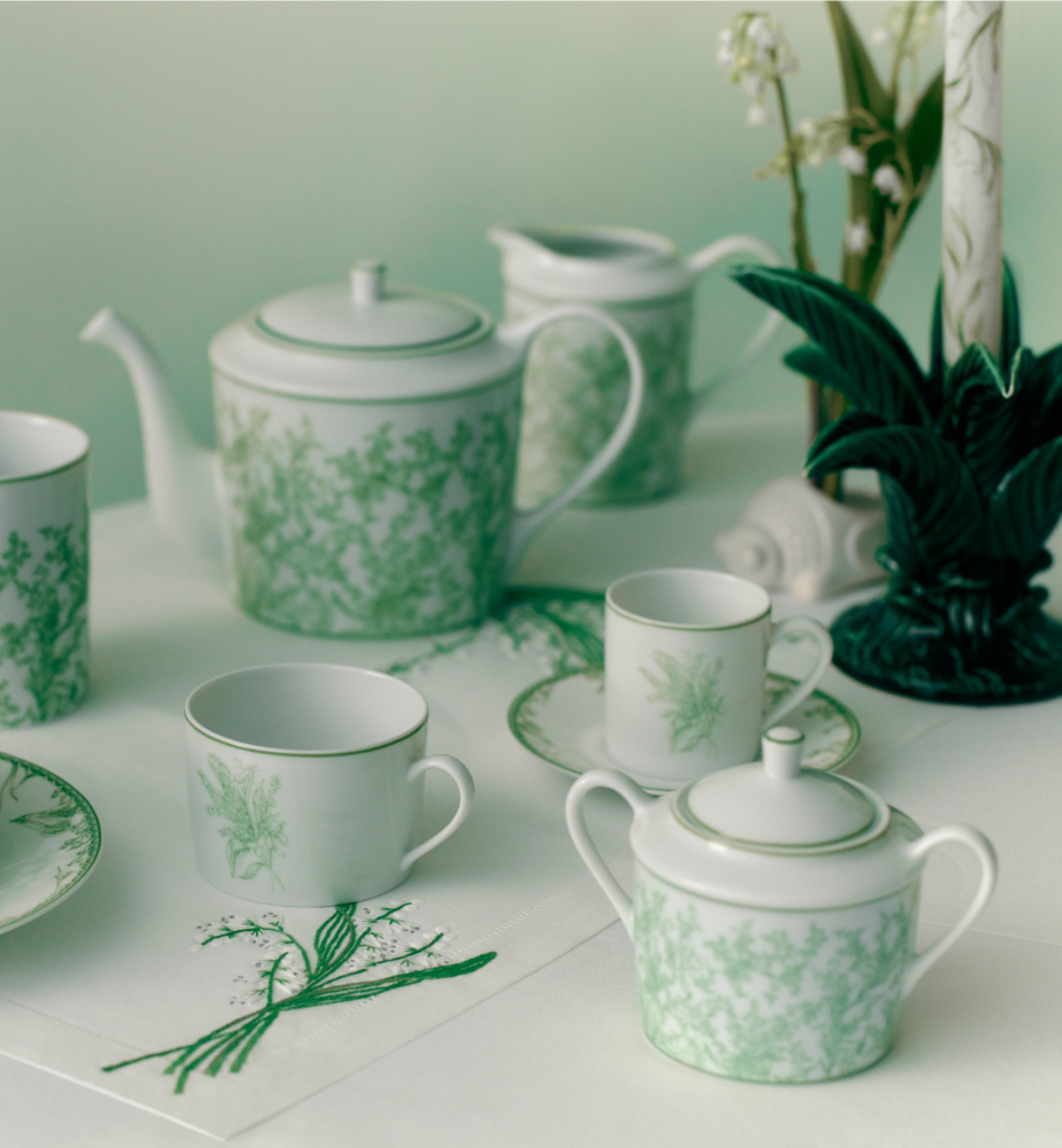 咖啡杯 迪奥铃兰系列绿色细节 E12