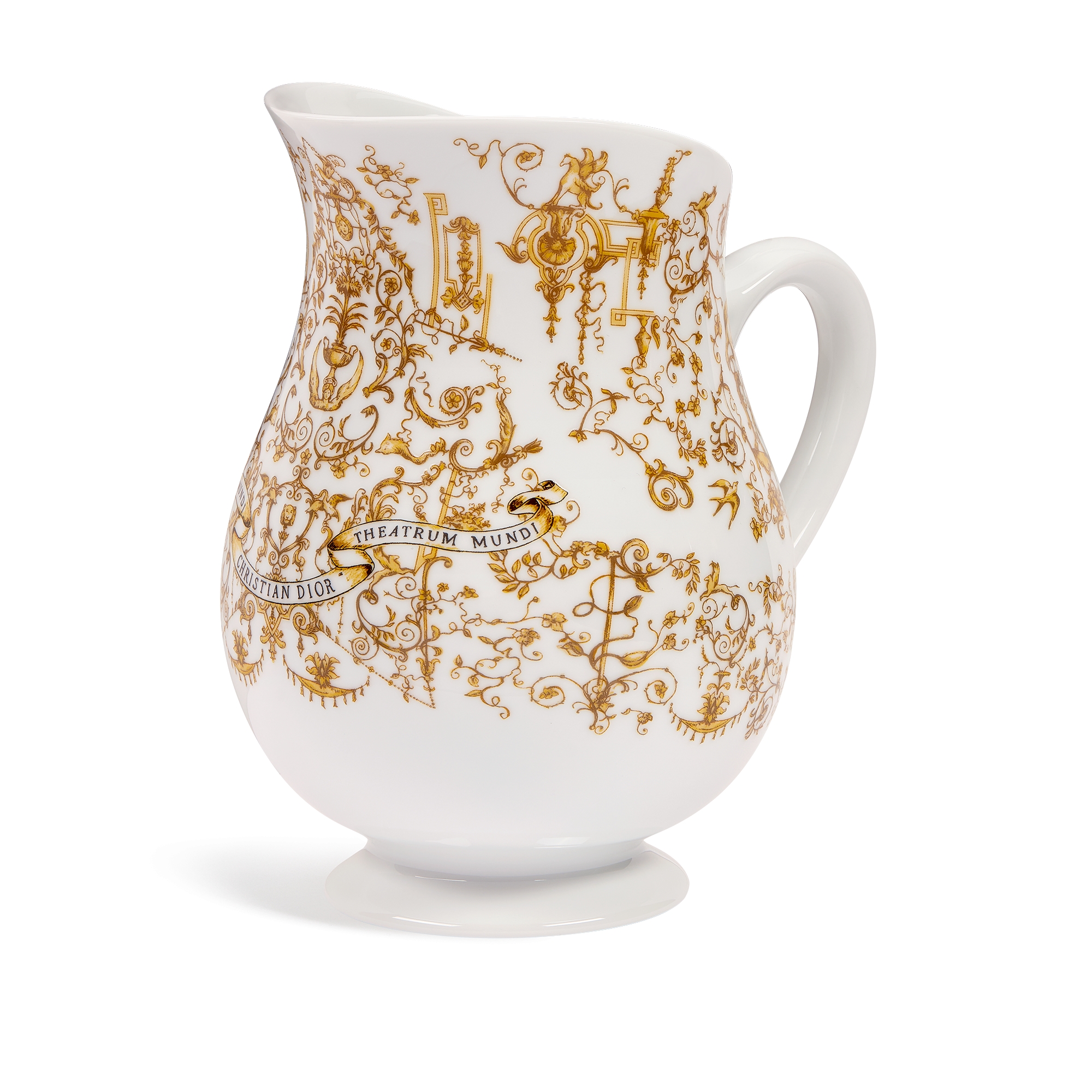 水瓶 白色瓷质金色调 Dioresque 图案 E03