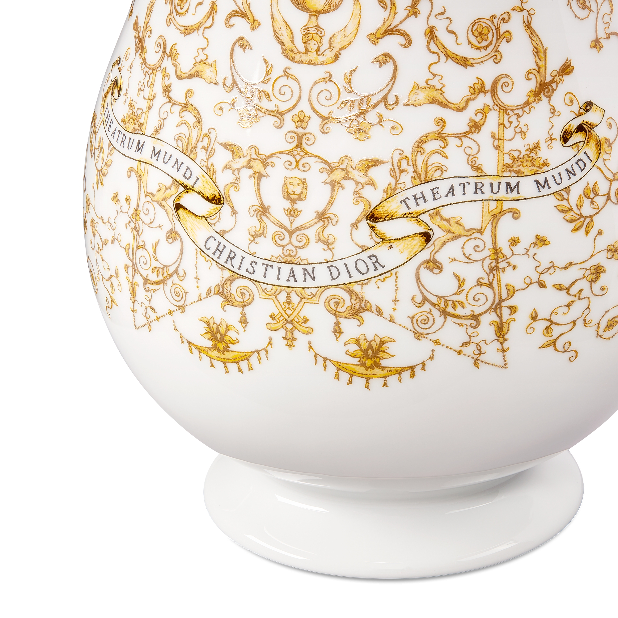 水瓶 白色瓷质金色调 Dioresque 图案 E09