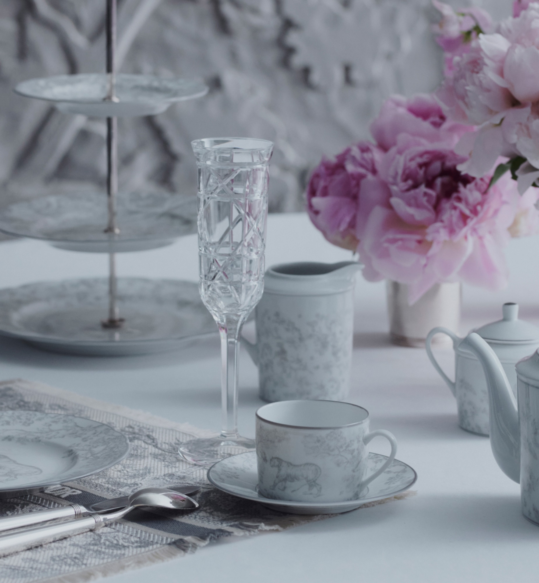 大号奶油壶 灰色茹伊印花 E12