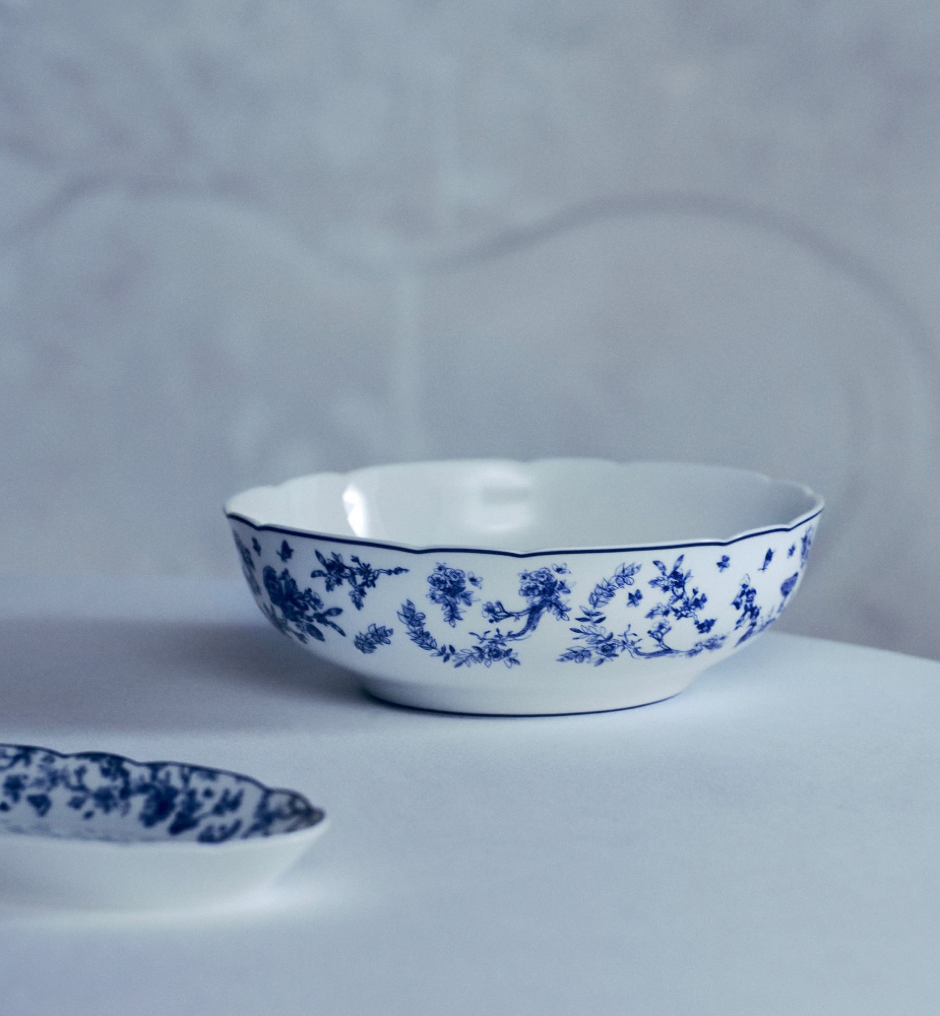 色拉碗 蓝色茹伊印花 E12