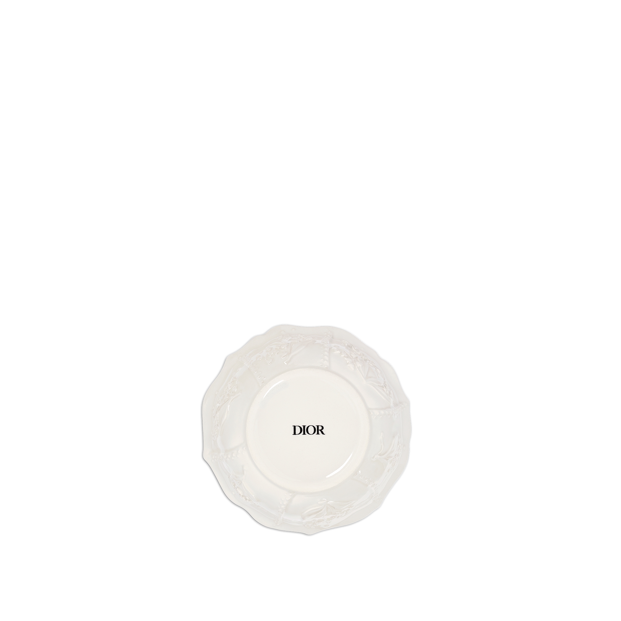 谷物碗两件套装 白色陶瓷 Lily Dior 凸起图案 E08