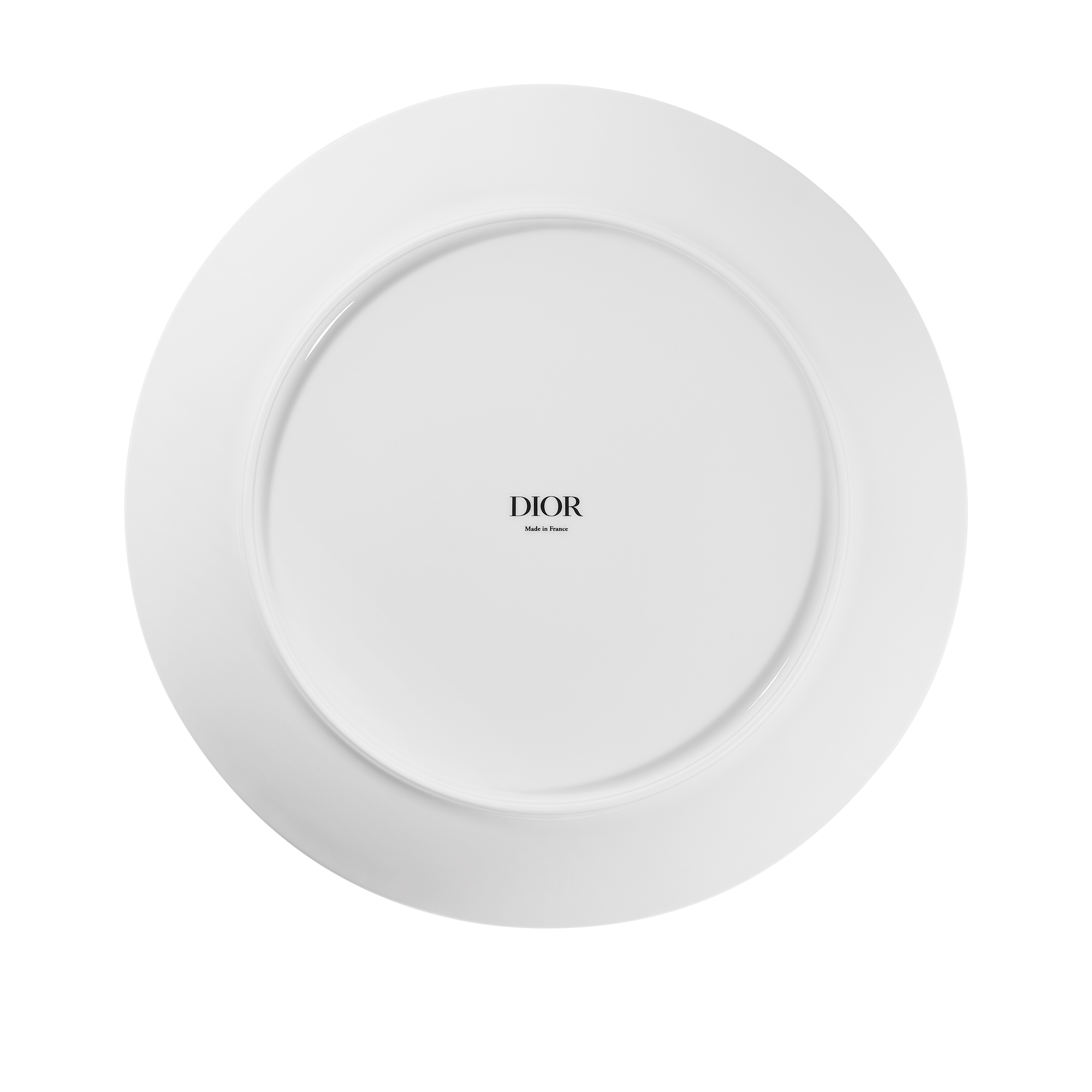 圆凹盘 白色和蓝色茹伊印花 E08