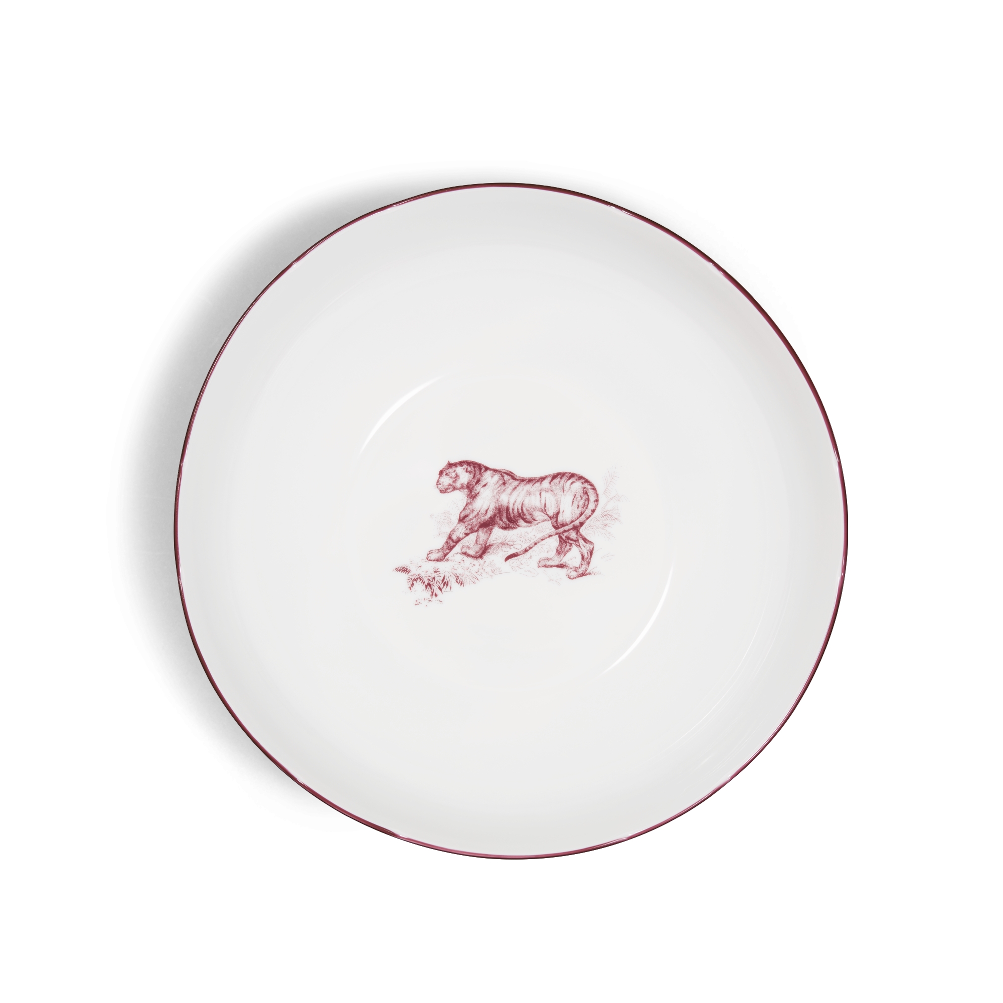 沙拉碗 酒红色茹伊印花 E01