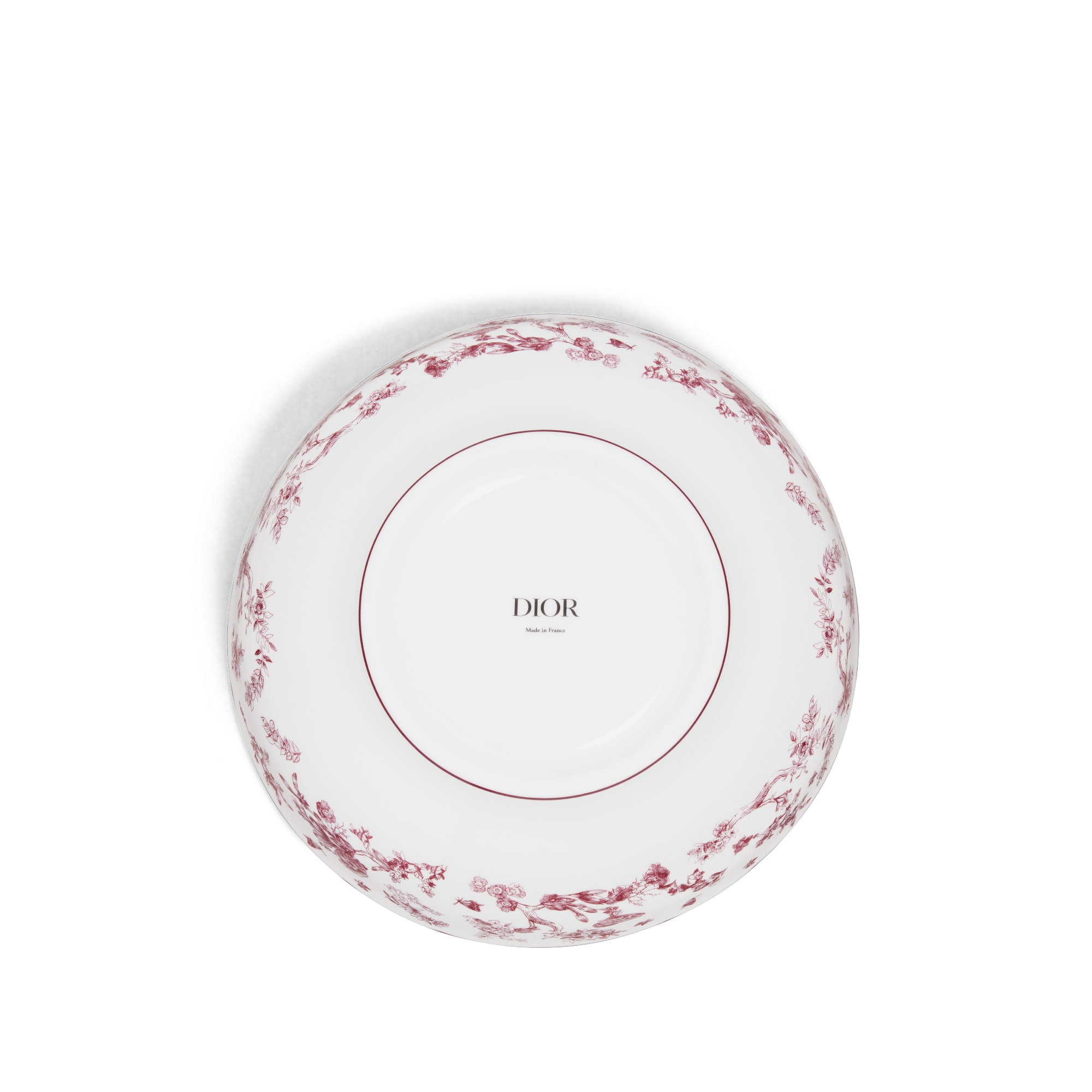 沙拉碗 酒红色茹伊印花 E08