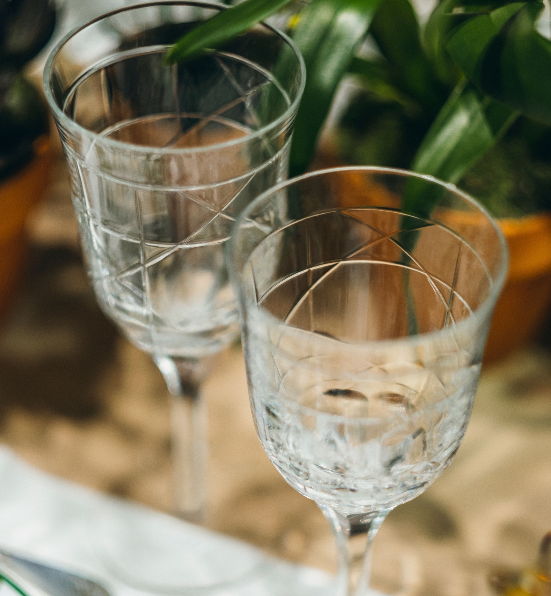 葡萄酒杯 镌刻藤格纹仿水晶 E11