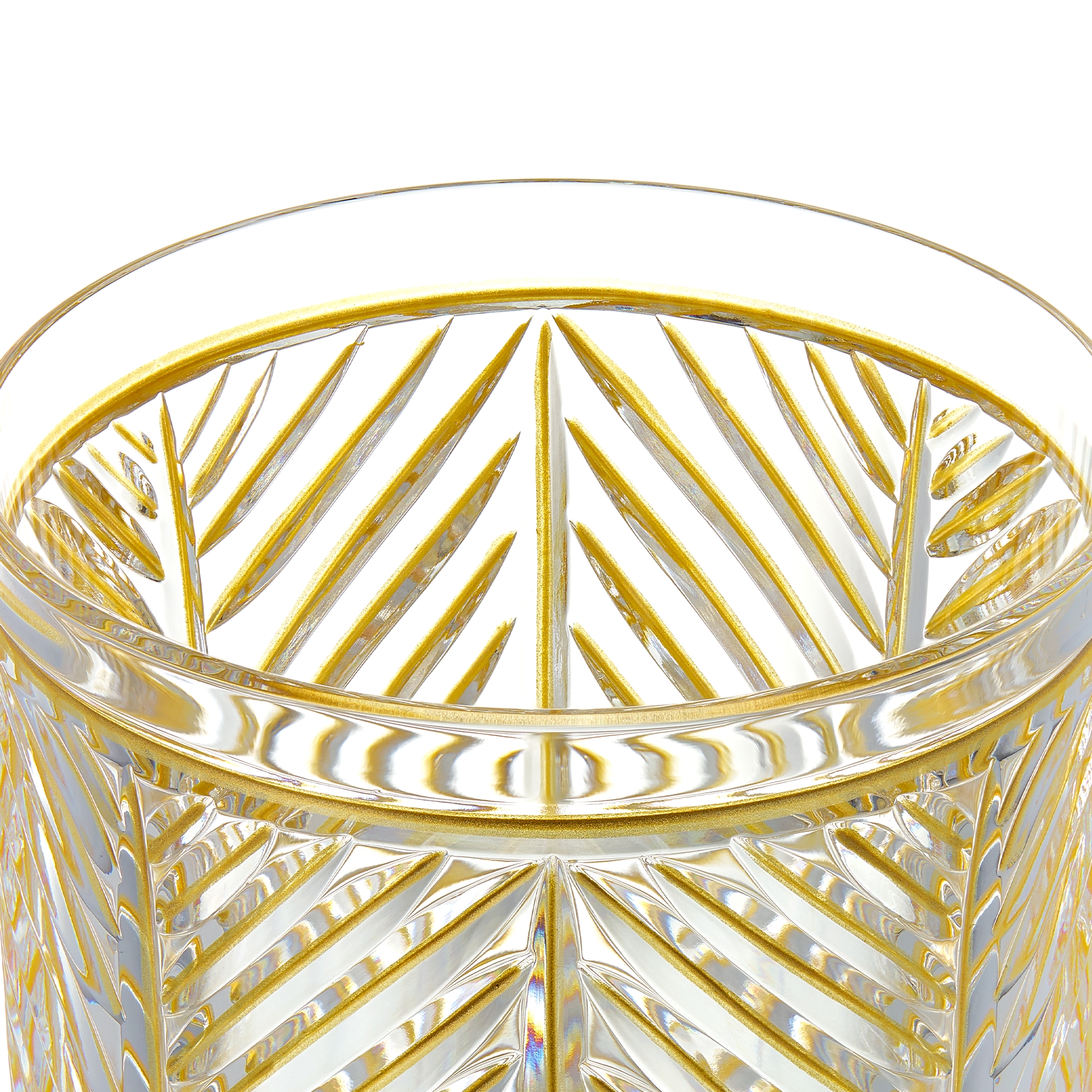 威士忌杯 透明晶体手绘风格图案 E09