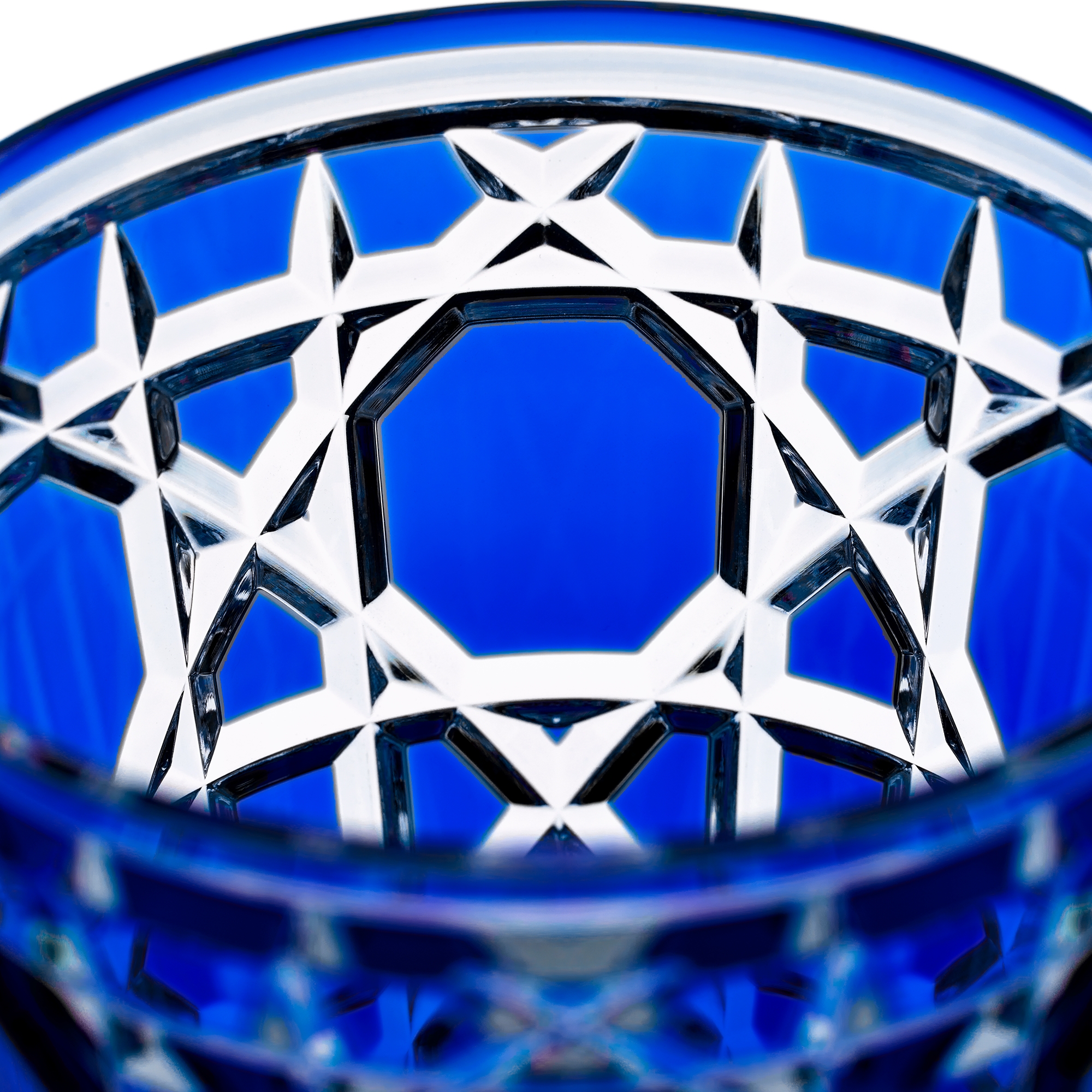 水杯 蓝色藤格纹图案 E09