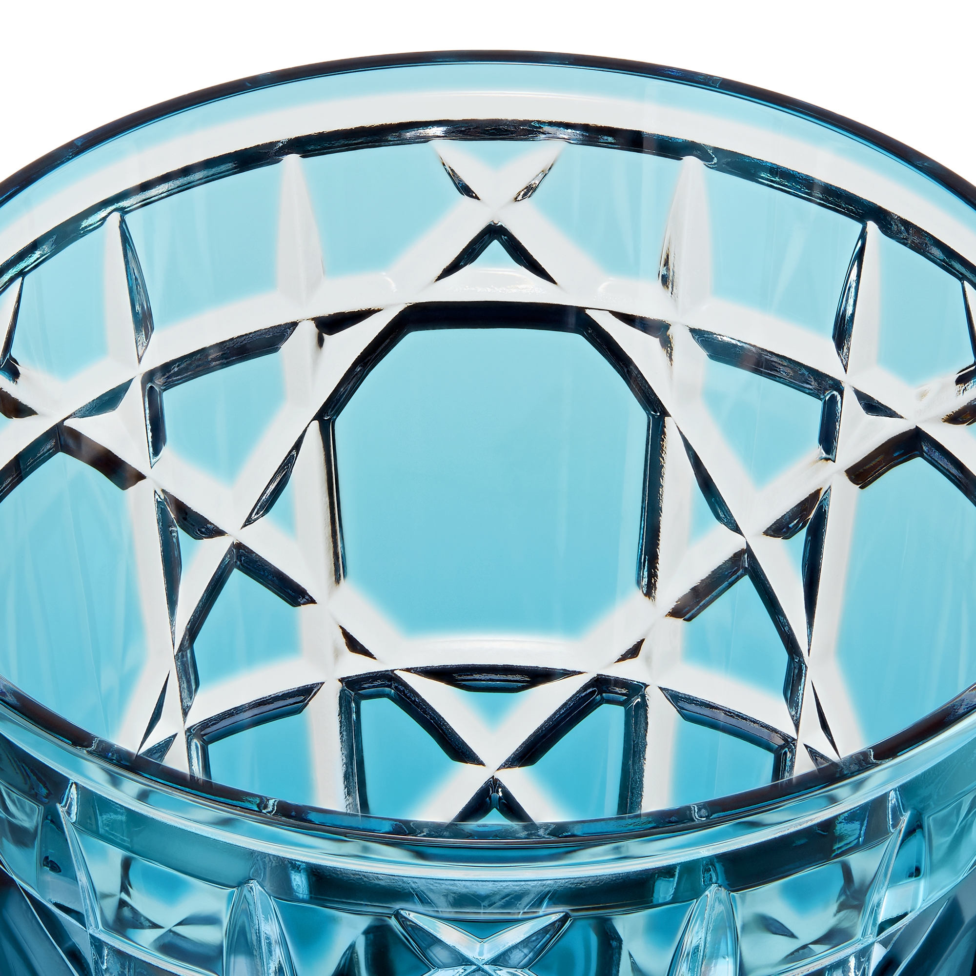 水杯 海蓝宝石色藤格纹图案 E09