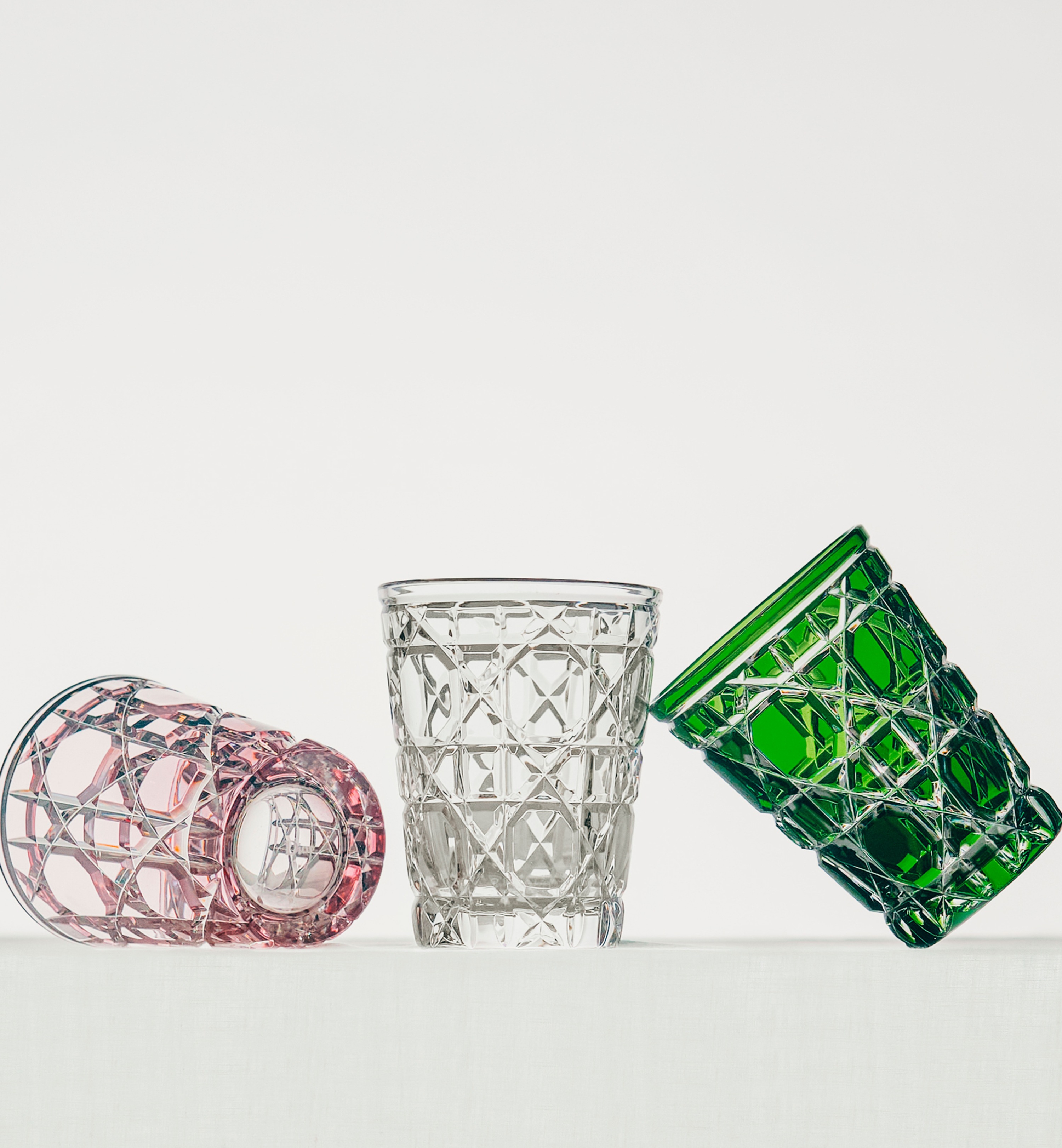 水杯 透明藤格纹图案 E13