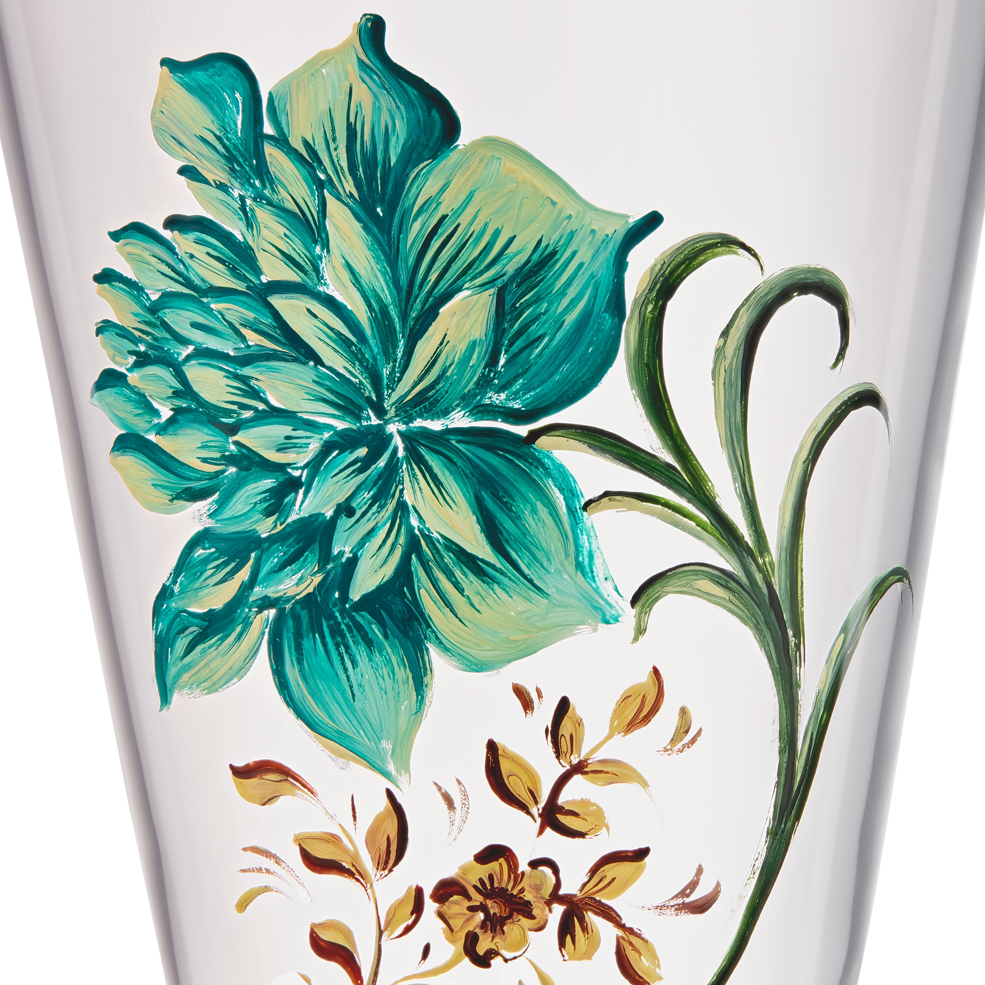 水杯 玻璃多色蓟花图案 E09