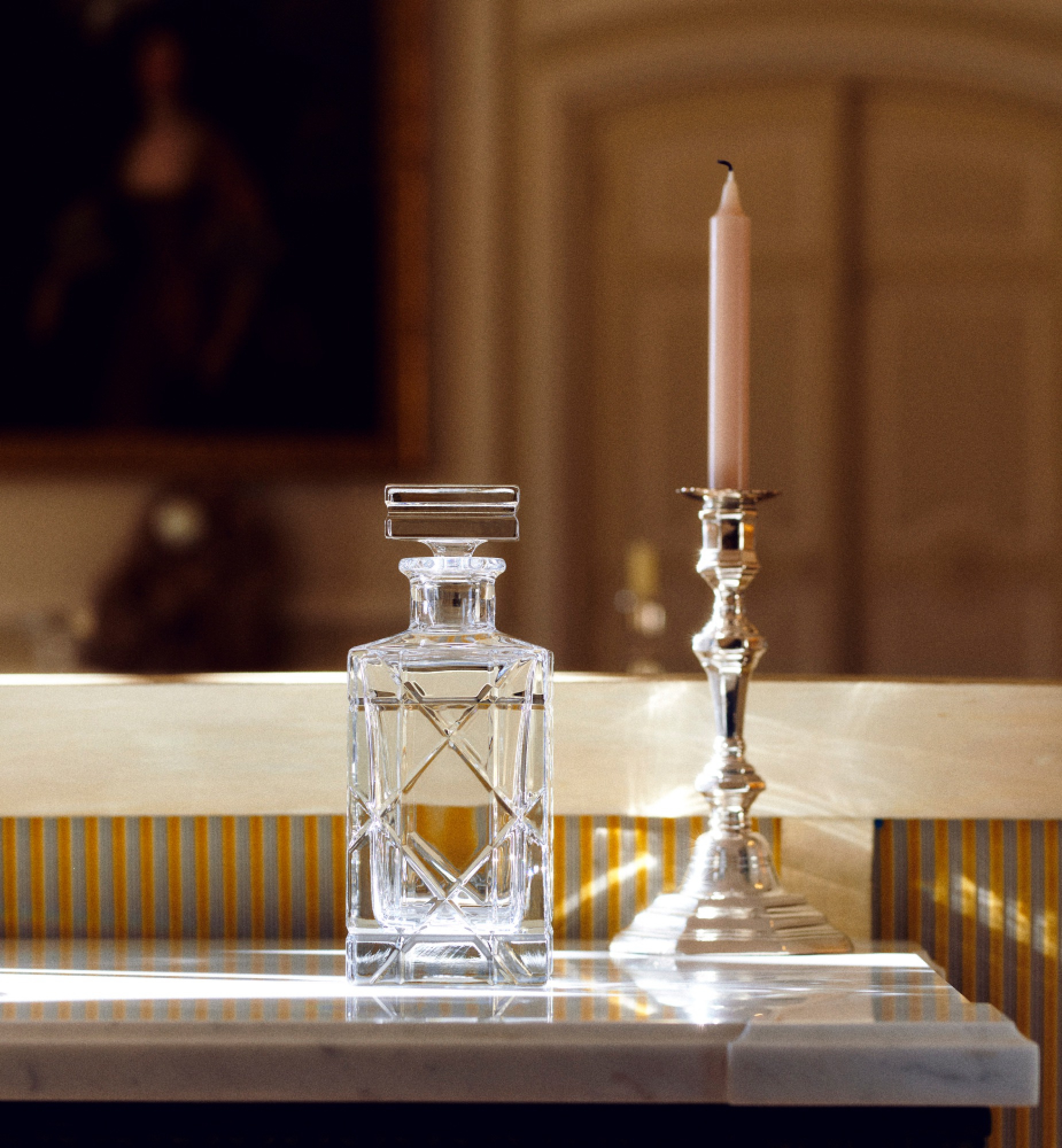 威士忌酒樽 透明藤格纹 E12