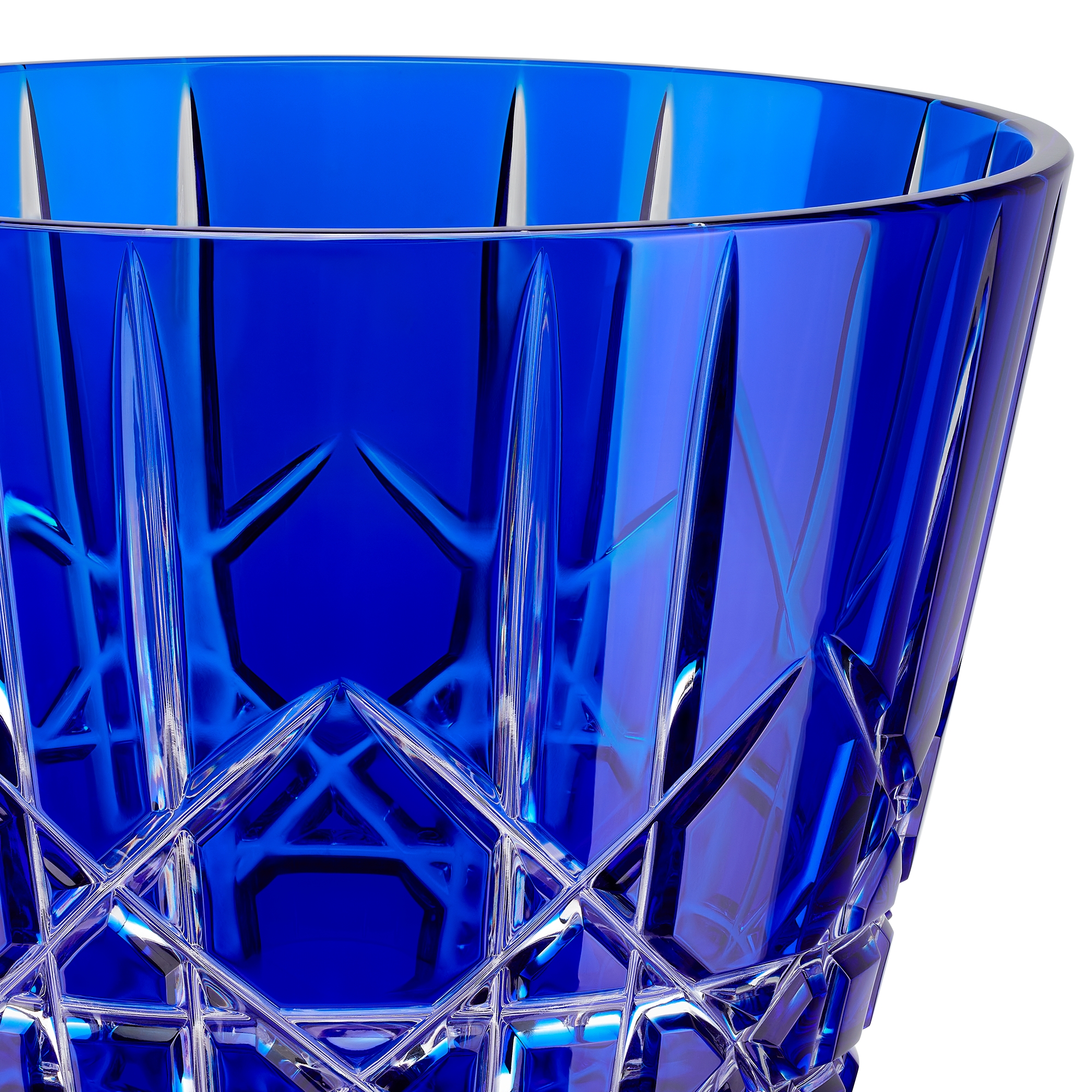 葡萄酒杯 蓝色晶体搭配藤格纹图案 E10