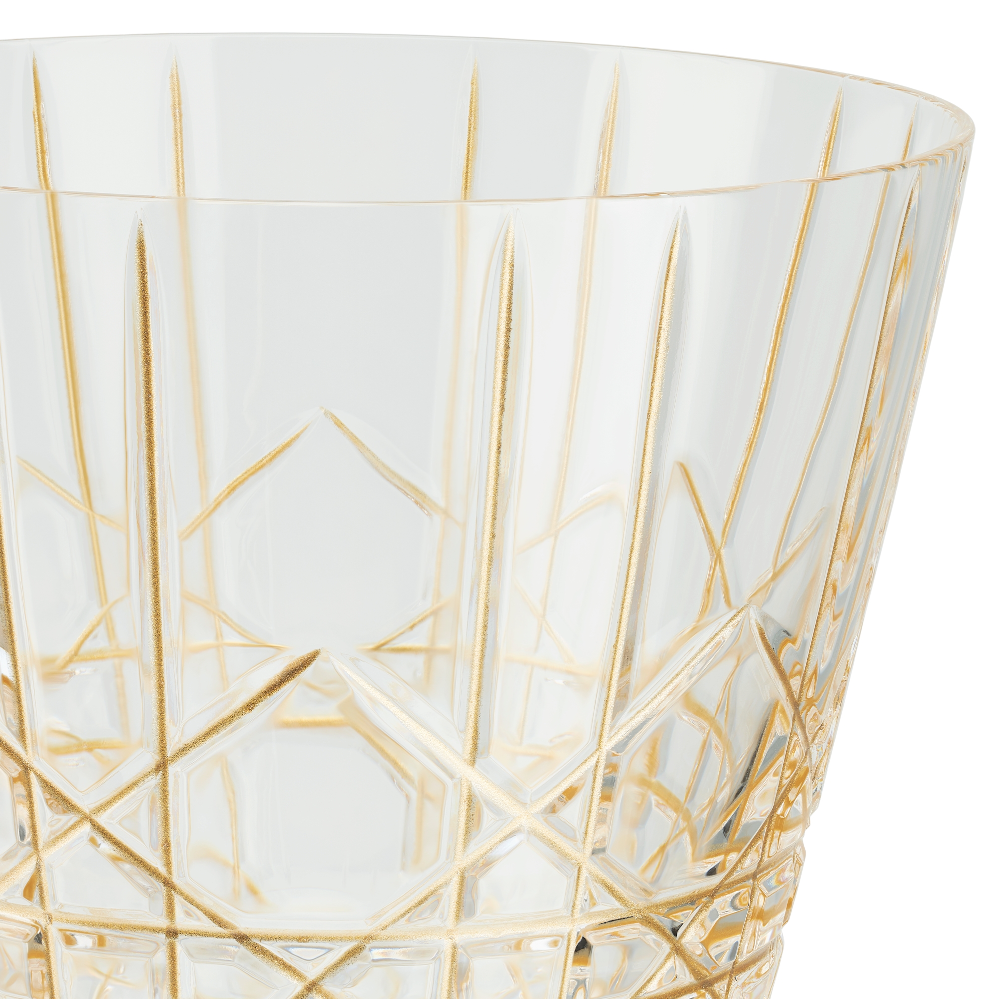 葡萄酒杯两件套装 晶体搭配金色调藤格纹图案 E10