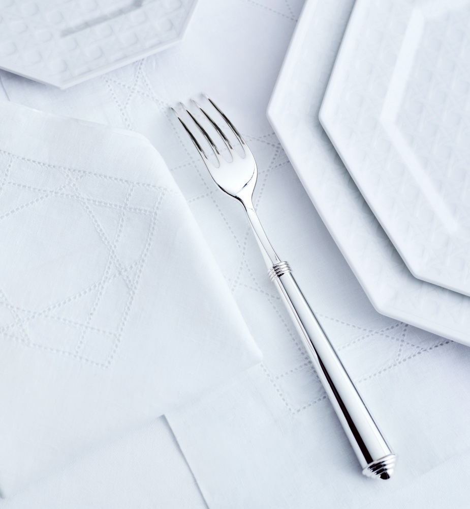 餐叉 Rond Point，银色覆层金属 E12