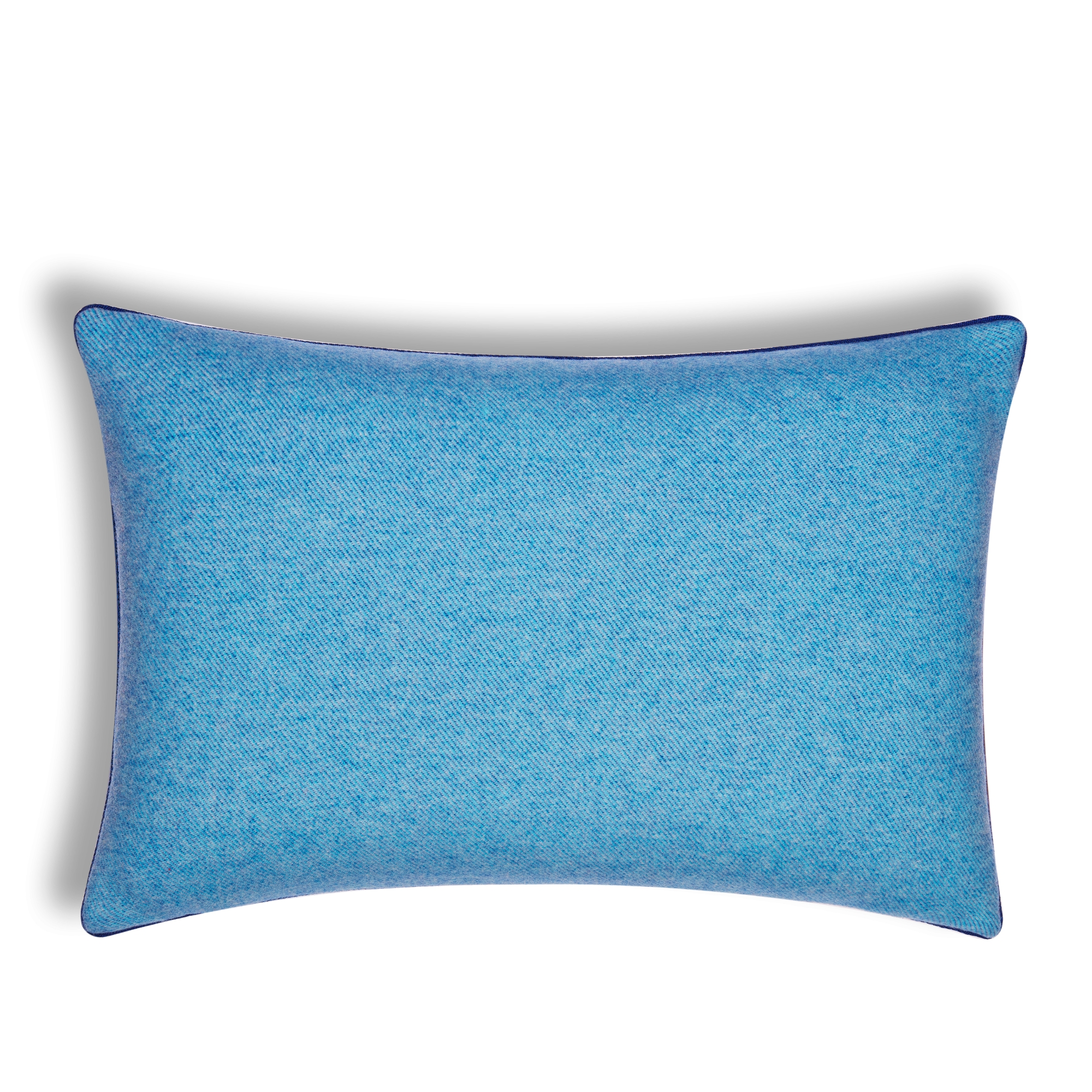 CD Entrelacés 系列长方形靠垫 蓝色绵羊毛混纺面料 E08