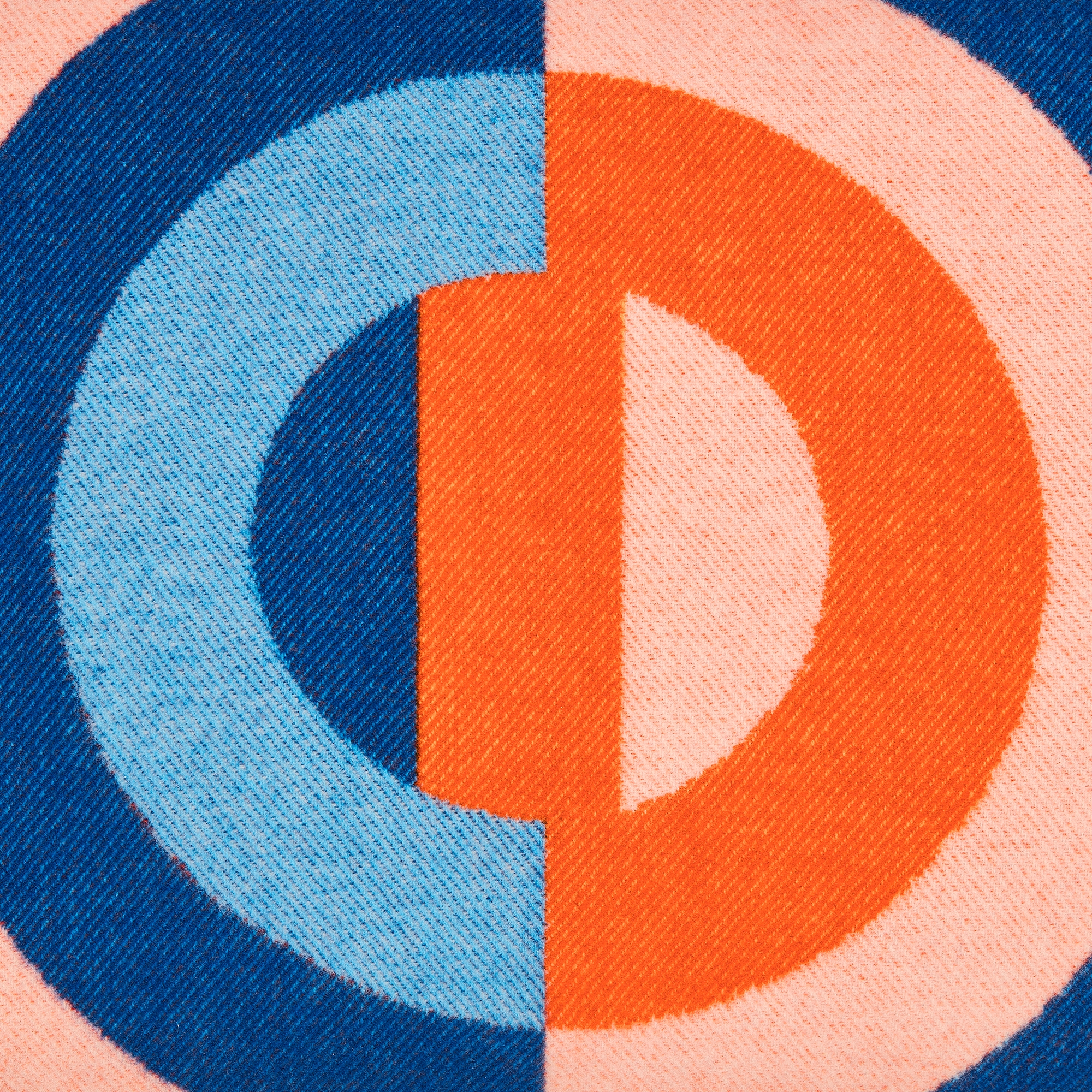 CD Entrelacés 系列长方形靠垫 蓝色绵羊毛混纺面料 E09