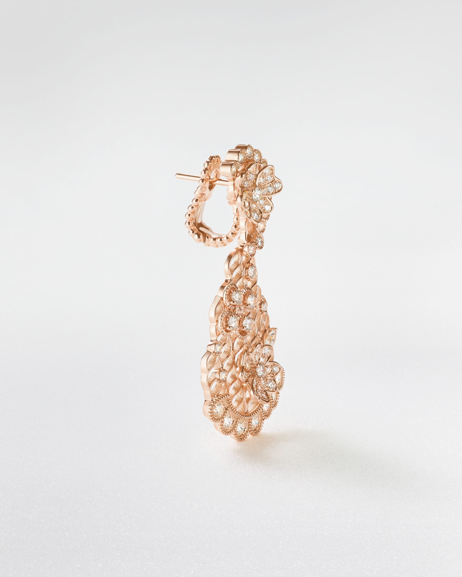 Couture Dior 耳环 玫瑰色 18K 金和钻石 E02