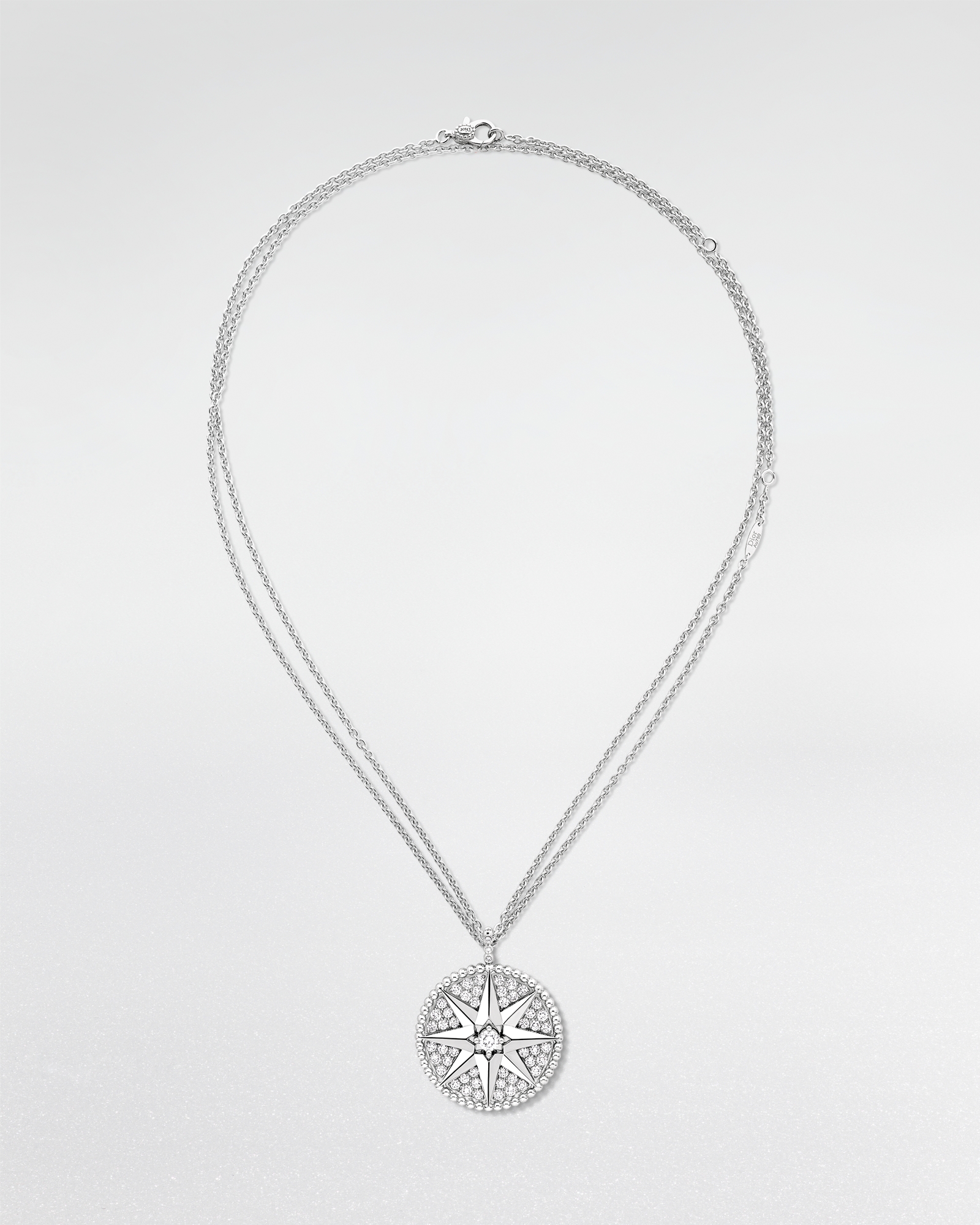 Rose des Vents 饰牌项链 白色 18K 金和钻石 E05