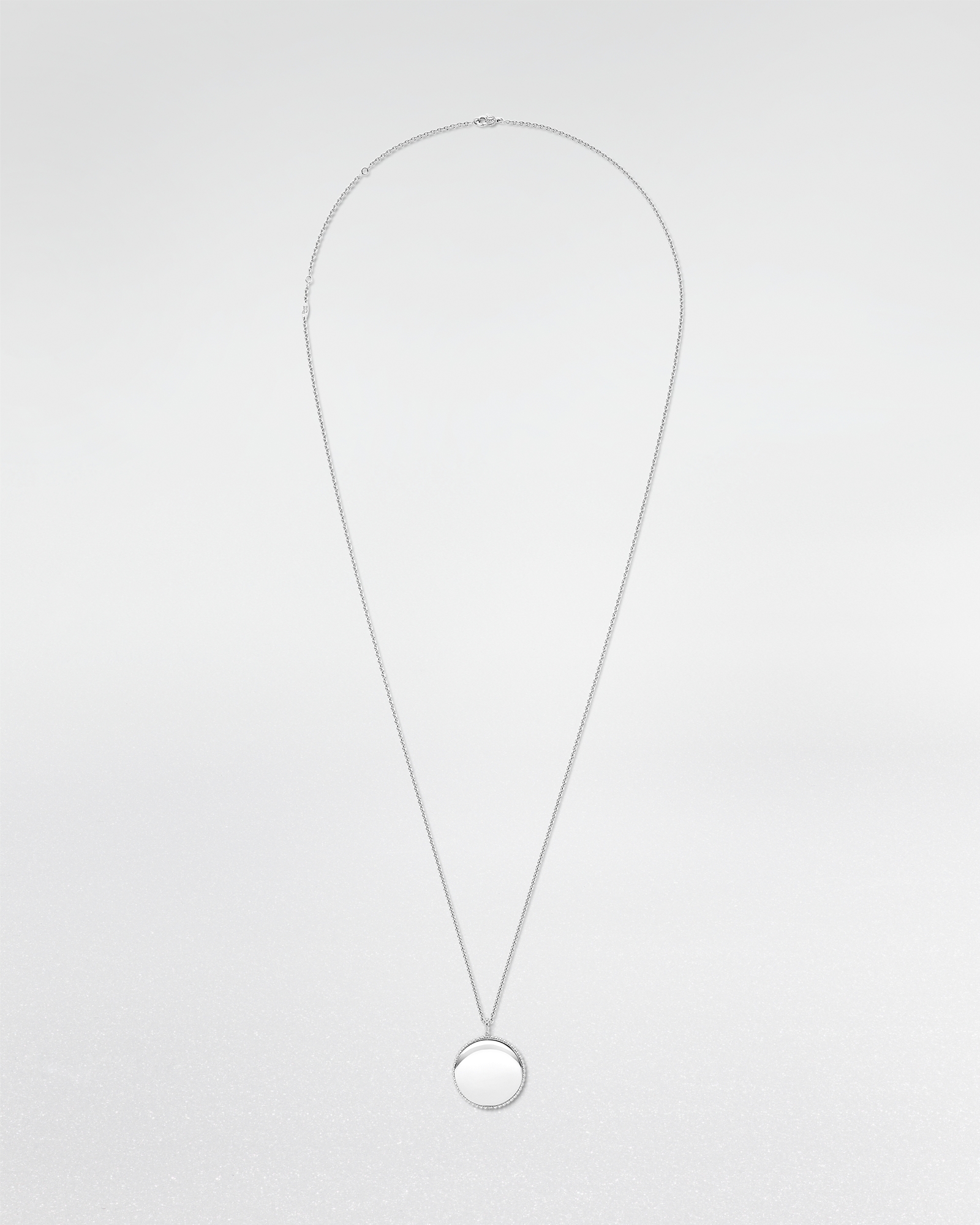 Rose des Vents 饰牌项链 白色 18K 金和钻石 E07