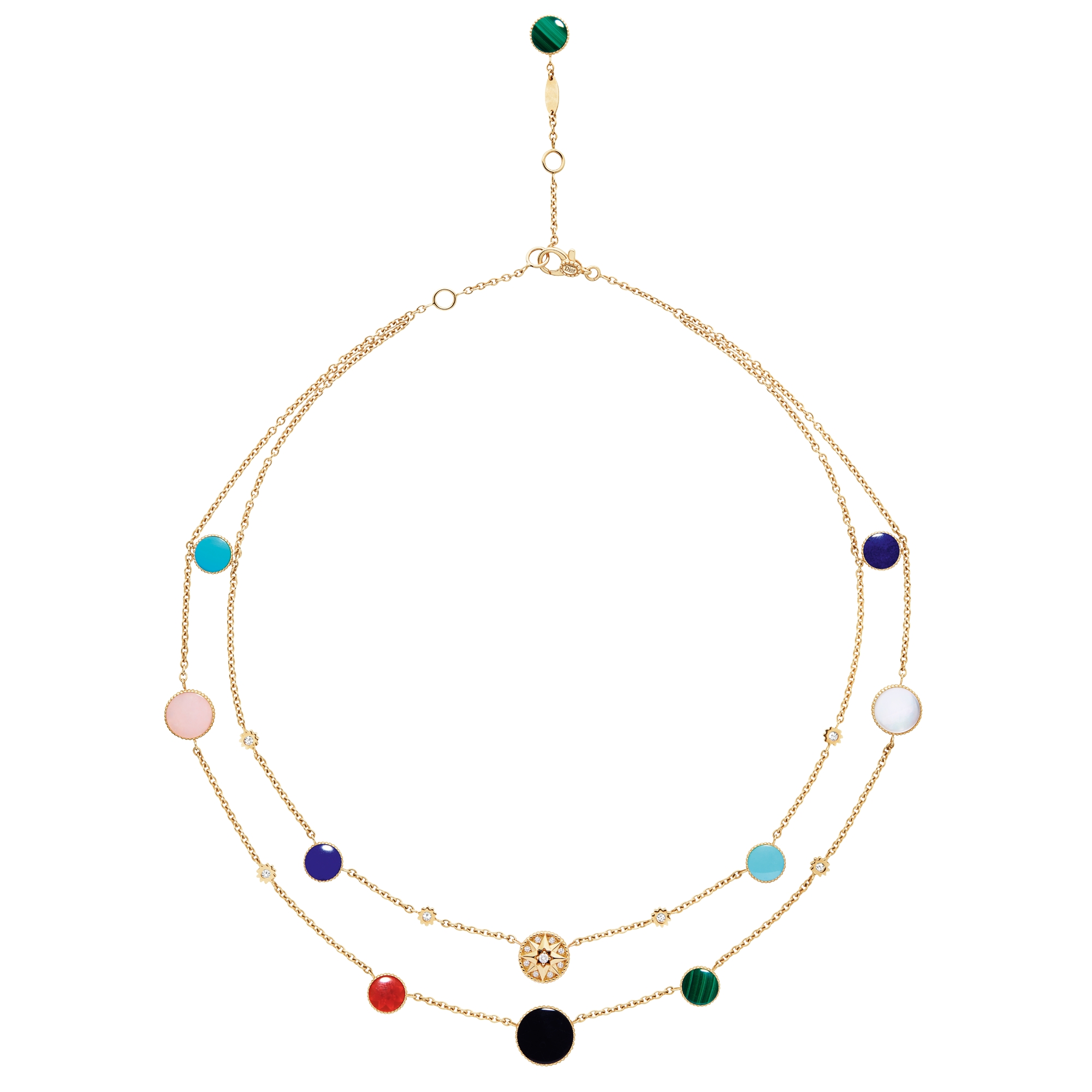 Rose des Vents 项链 黄色 18K 金、钻石和装饰性宝石 E07