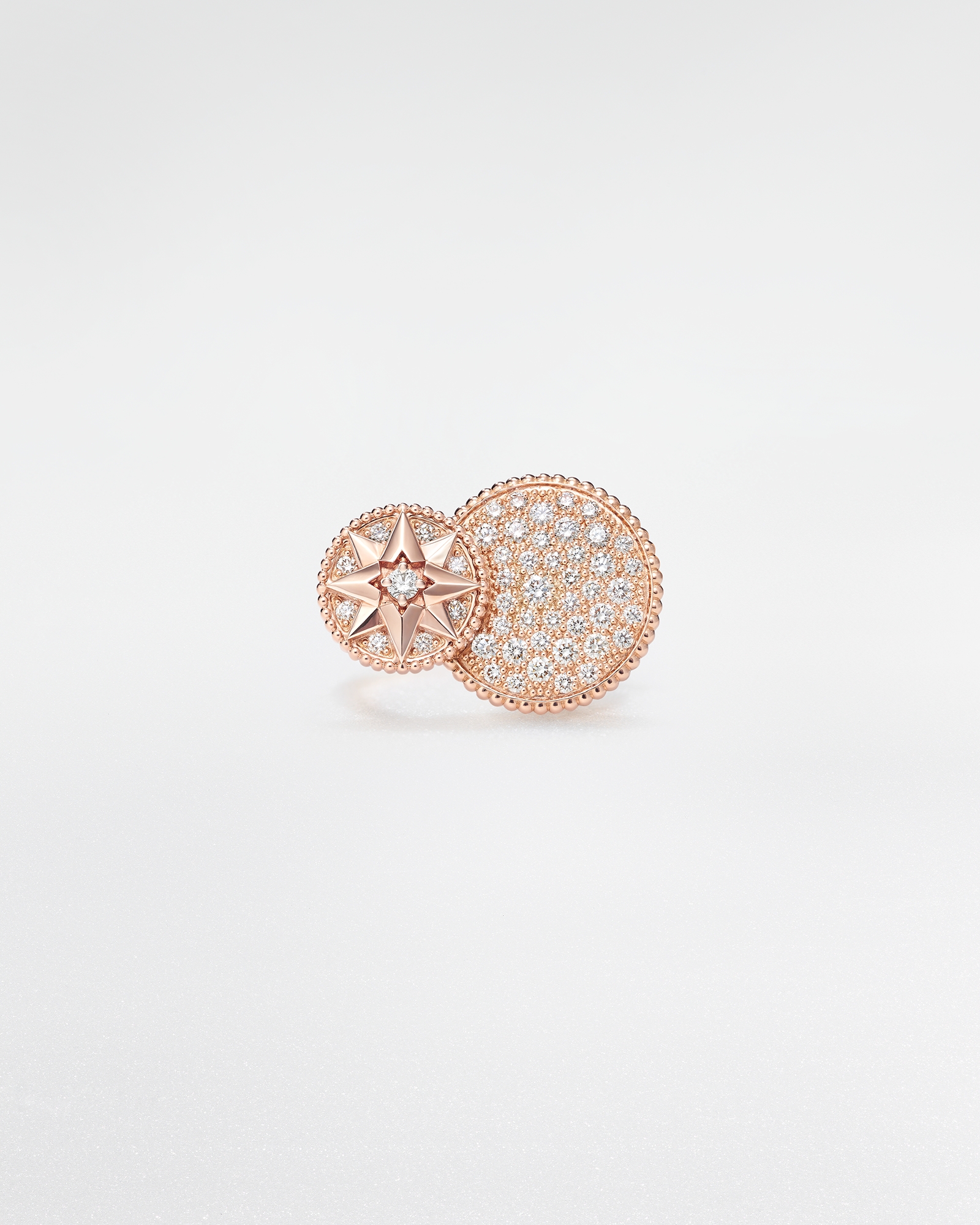 Rose des Vents 戒指 玫瑰色 18K 金和钻石 E01