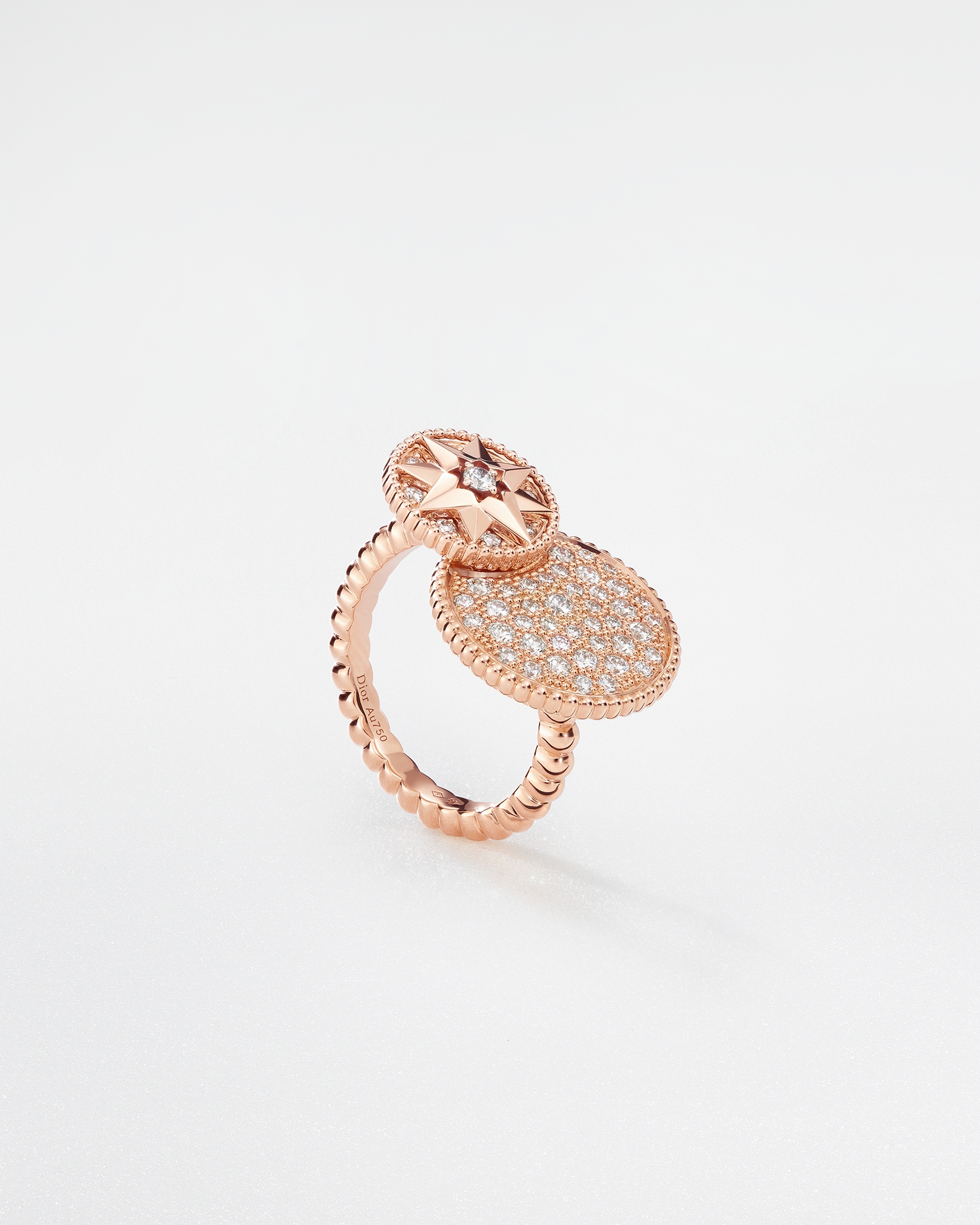 Rose des Vents 戒指 玫瑰色 18K 金和钻石 E02