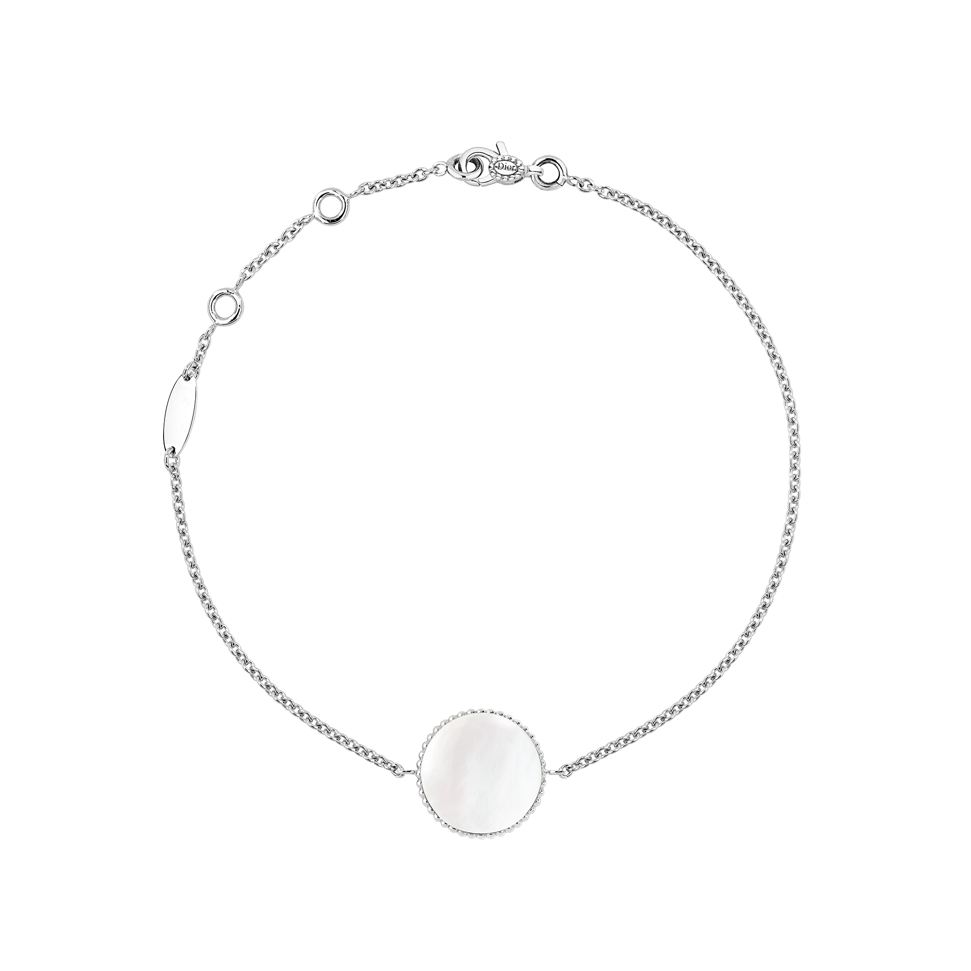 Rose des Vents 手链 白色 18K 金、钻石和珍珠母贝装饰 E07