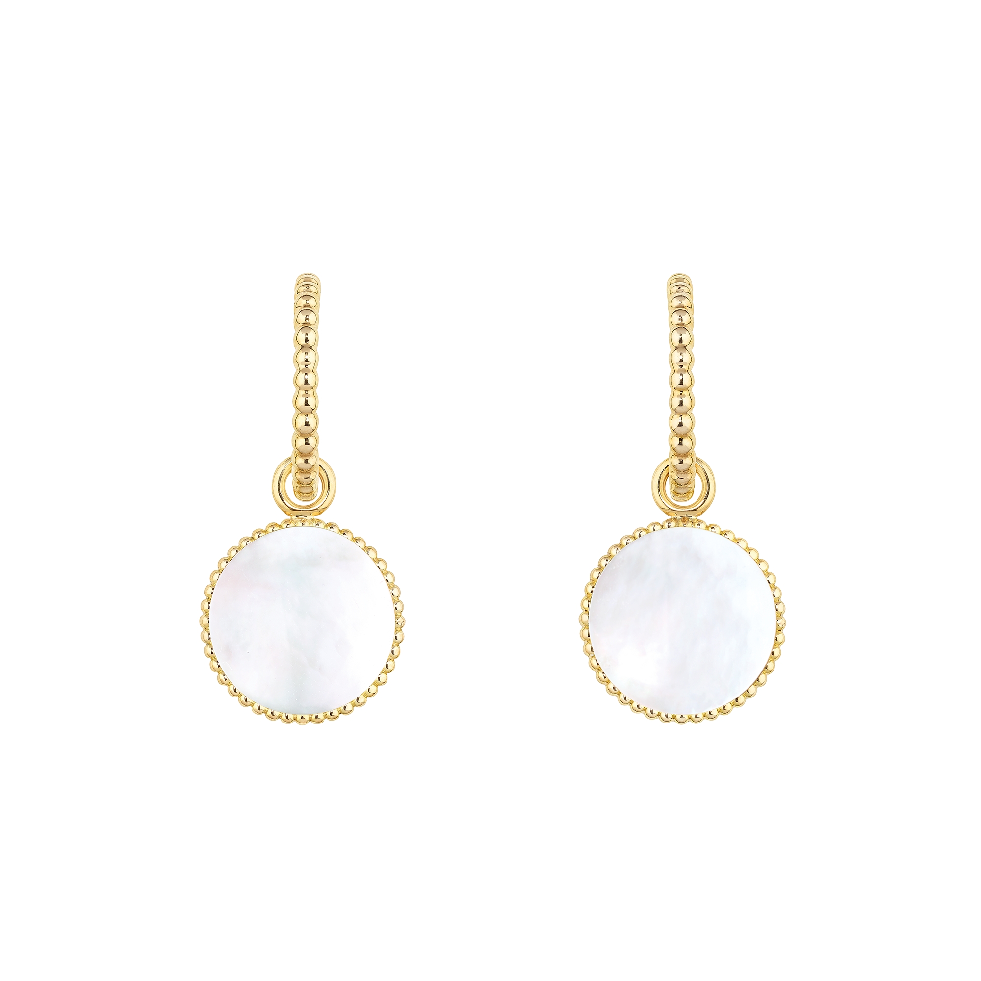 Rose des Vents 耳环 黄色 18K 金、钻石和珍珠母贝装饰 E07