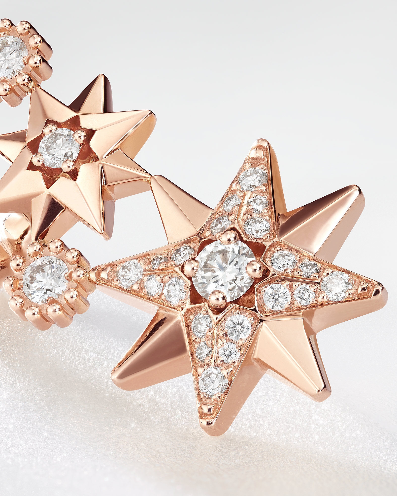 Étoile des Vents 单只耳环 玫瑰色 18K 金和钻石 E03