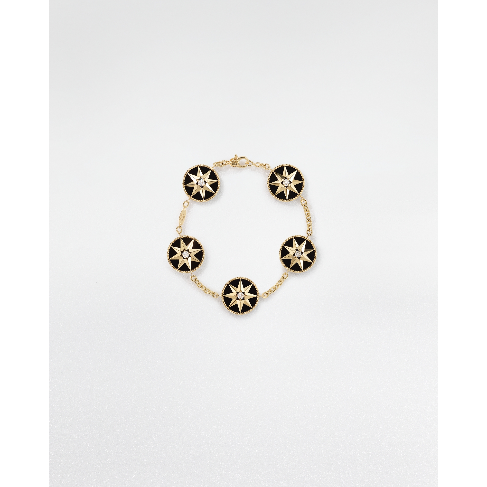 Rose des Vents 手链 黄色 18K 金、钻石和缟玛瑙 E01