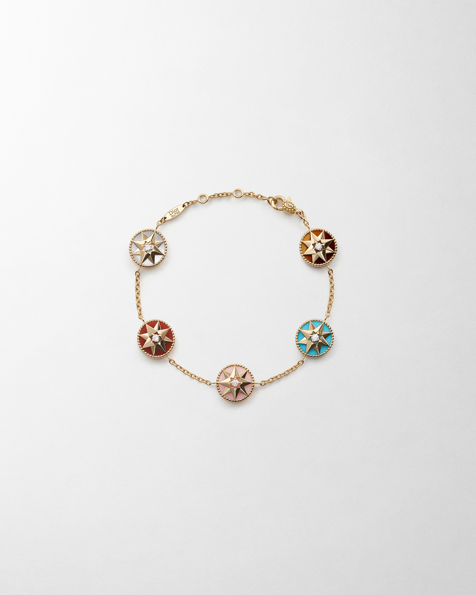 Rose des Vents 手链 黄色 18K 金、钻石和装饰性宝石装饰 E01