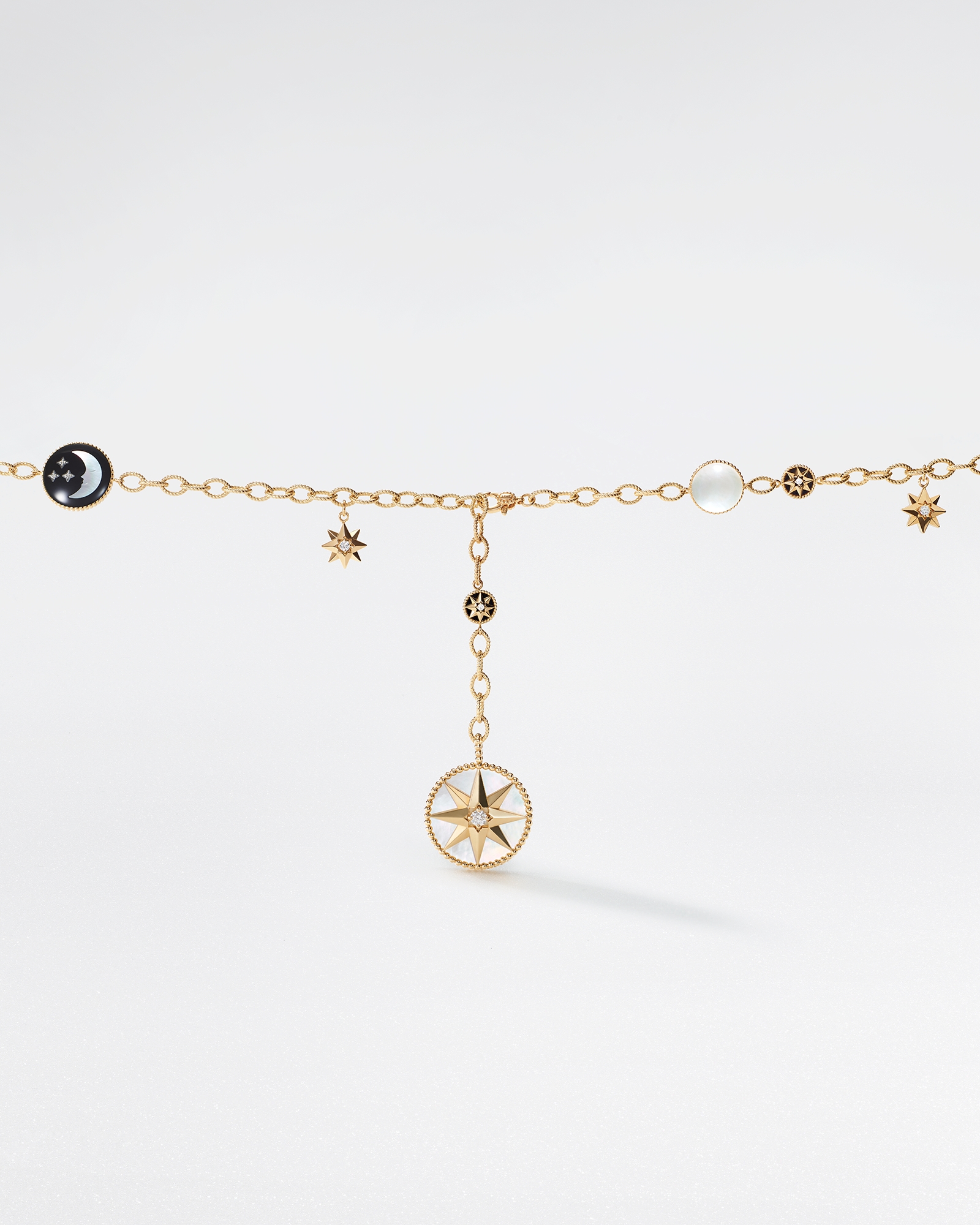 Rose Céleste 多用腰带 黄色 18K 金、铂金、钻石、珍珠母贝和缟玛瑙装饰 E01