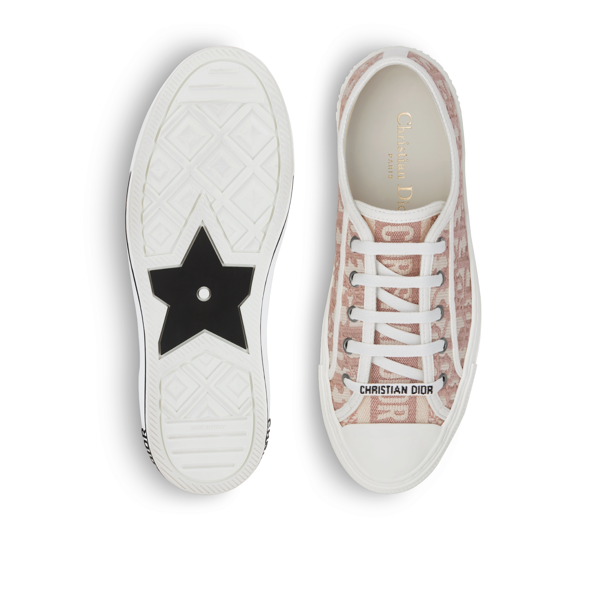 Walk'n'Dior 运动鞋 裸色棉质刺绣面料 Oblique 印花 E07