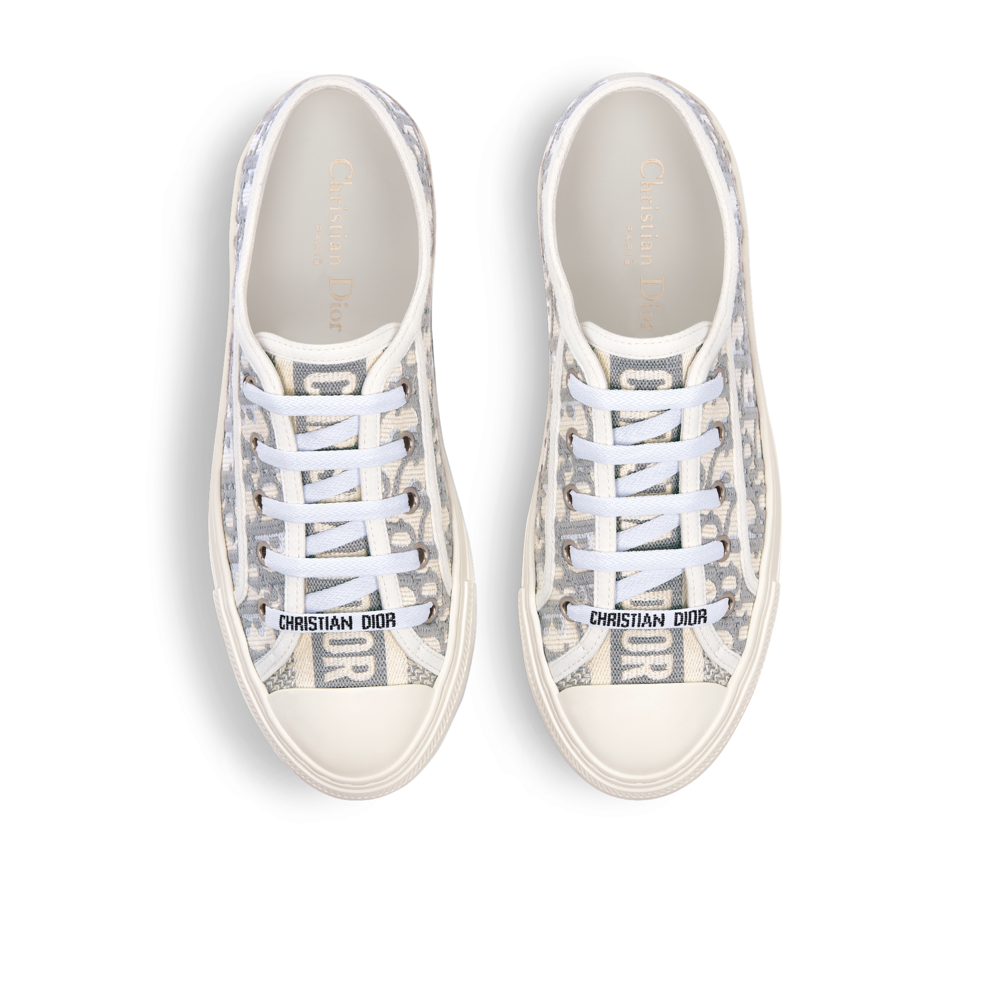 Walk'n'Dior 运动鞋 岩石灰色棉质刺绣面料 Oblique 印花 E06