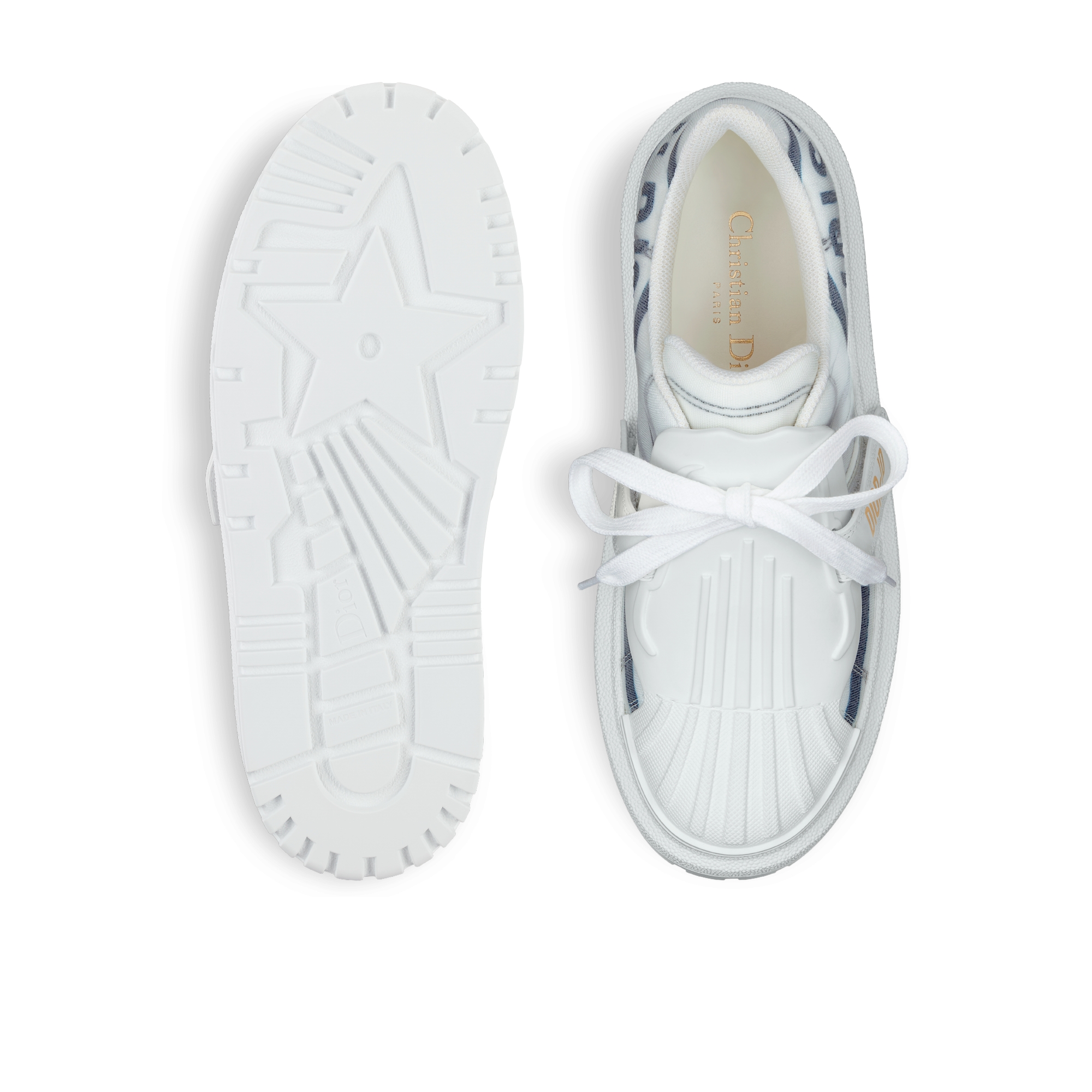 Dior-ID 运动鞋 白色和法式蓝色科技面料 E07