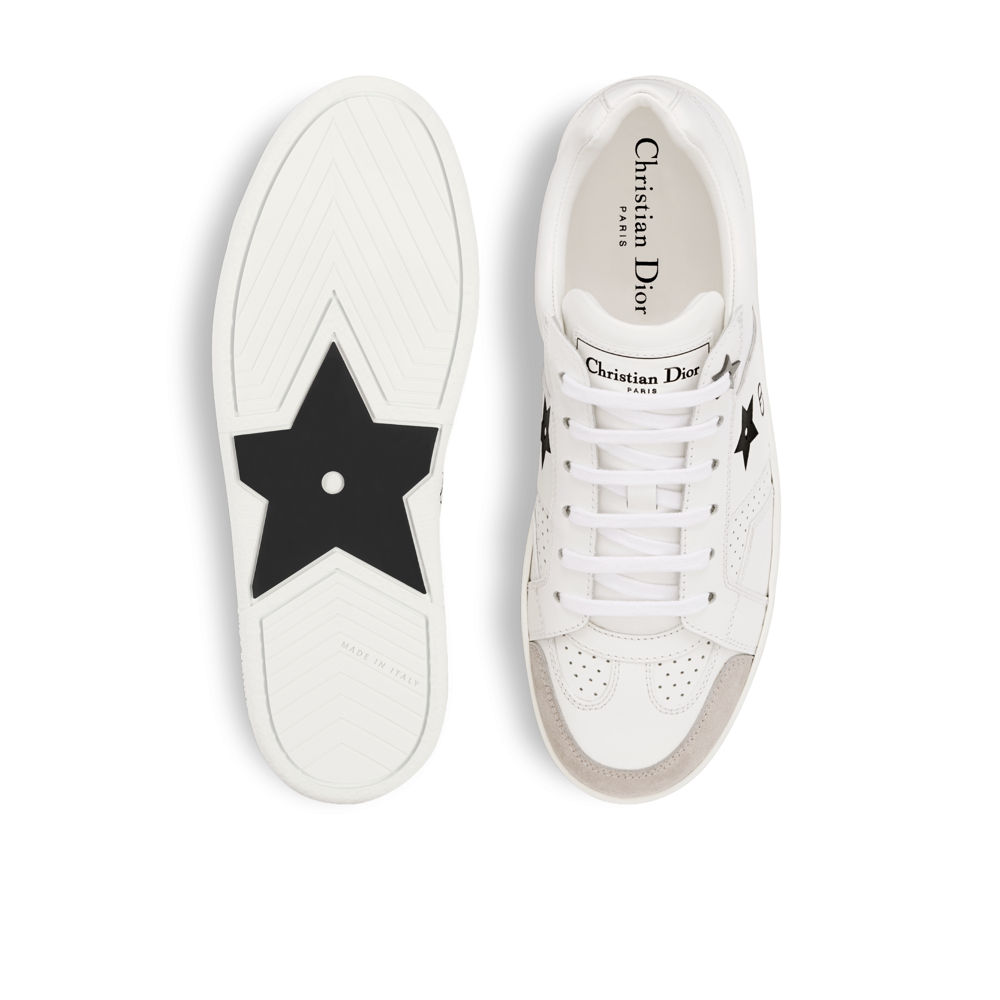 Dior Star 运动鞋 白色牛皮革和绒面牛皮革 E07