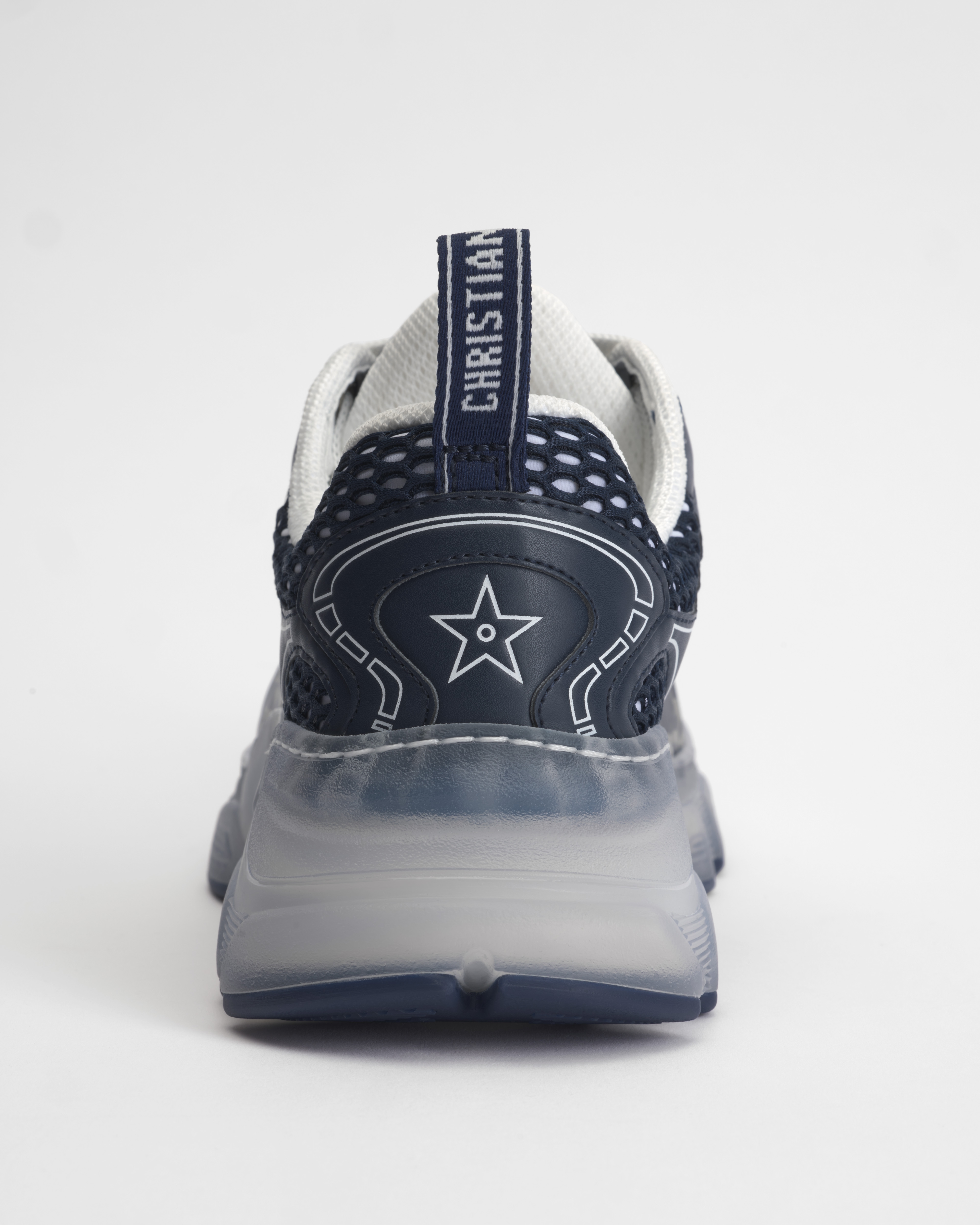 Dior Vibe 运动鞋 深蓝色科技面料 Oblique 印花和透明橡胶 E08