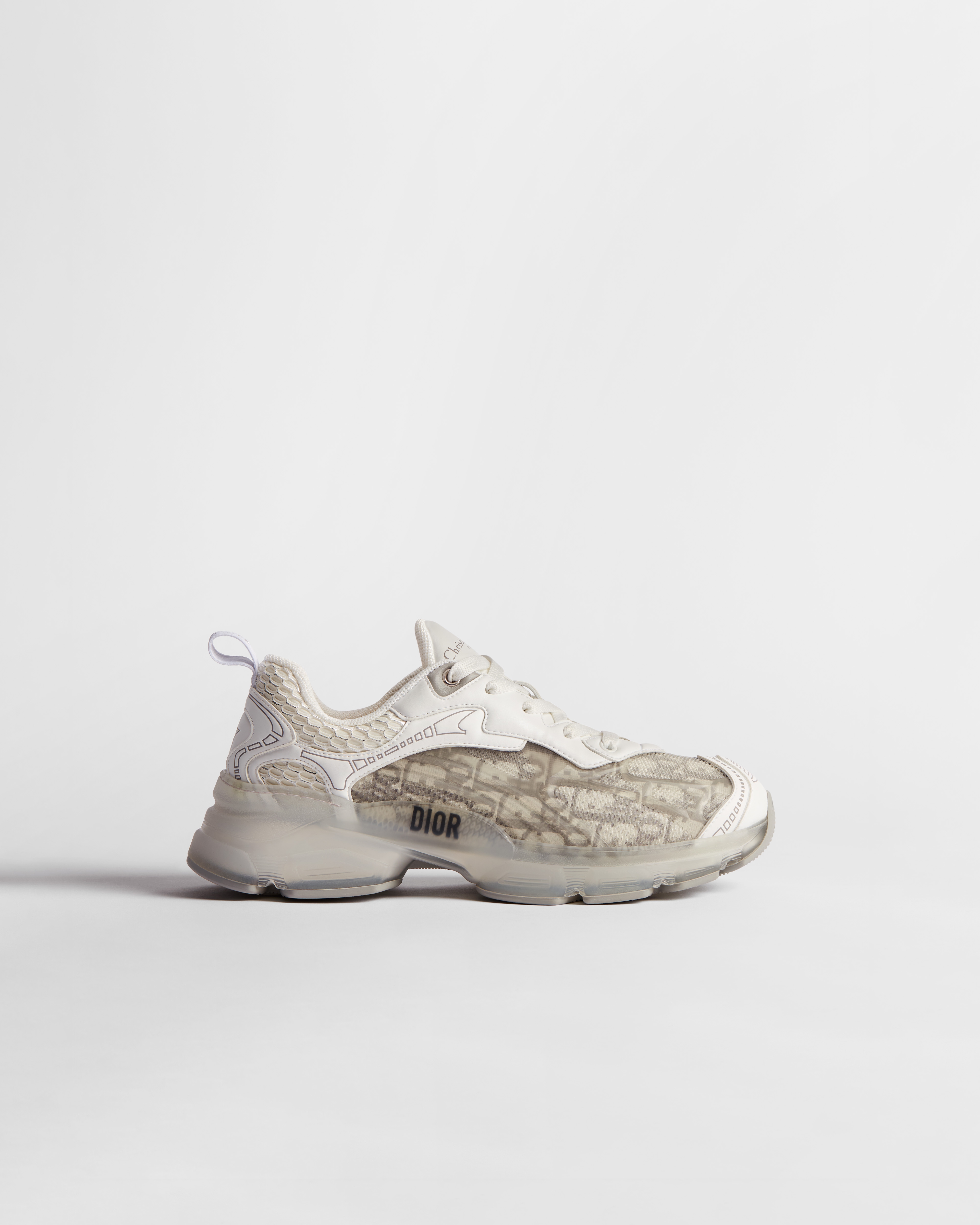 Dior Vibe 运动鞋 灰色科技面料 Oblique 印花和透明效果橡胶 E02