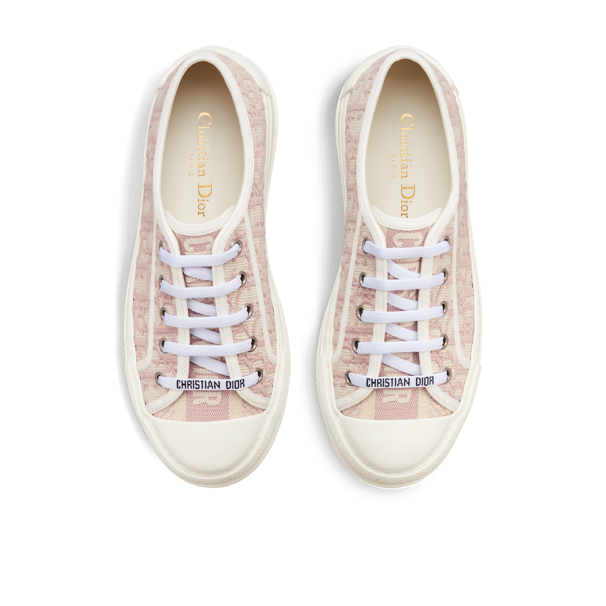 Walk'n'Dior 厚底运动鞋 裸色棉质刺绣面料 Oblique 印花 E06