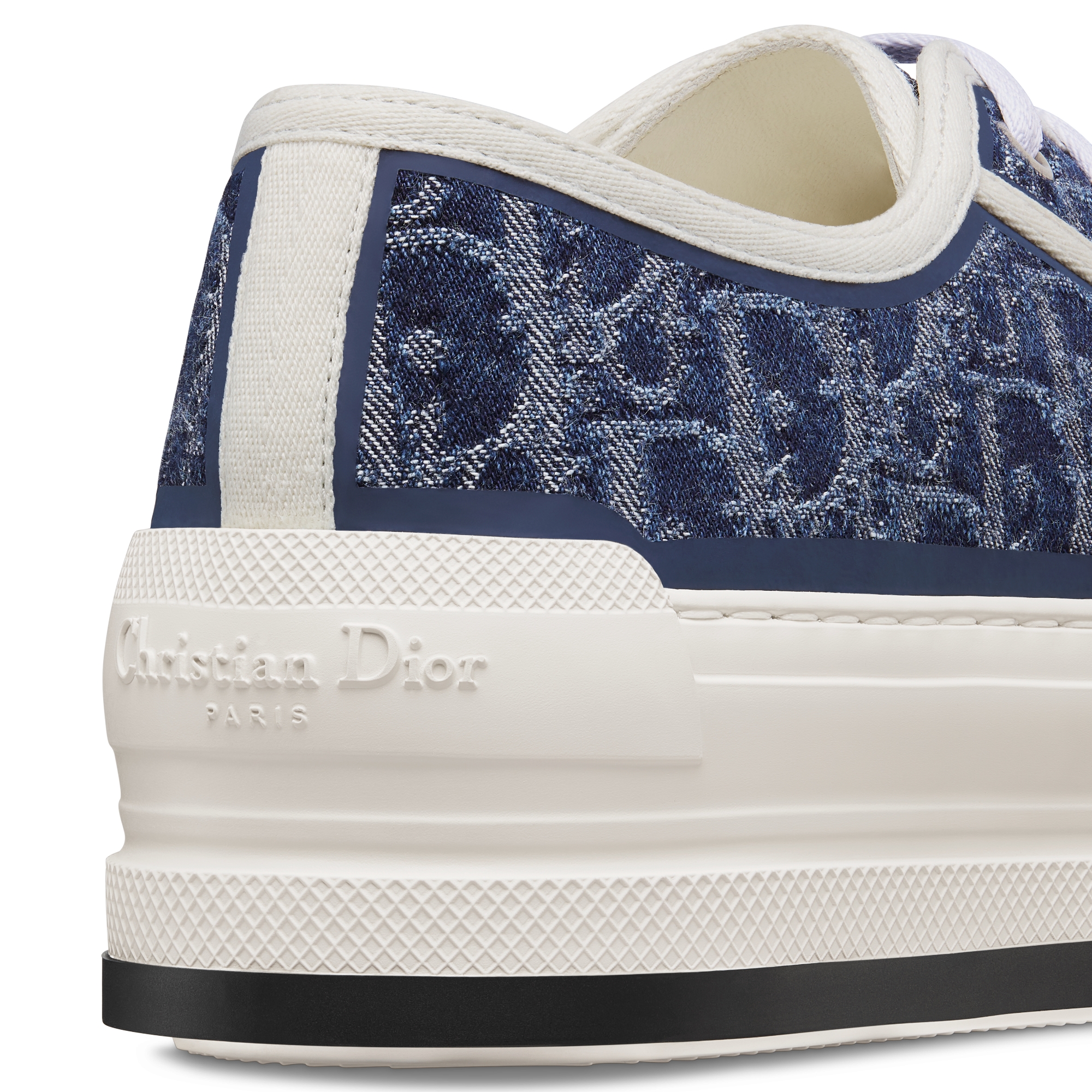 Walk'n'Dior 厚底运动鞋 蓝色石洗效果棉质牛仔布搭配 Oblique 印花图案刺绣 E09