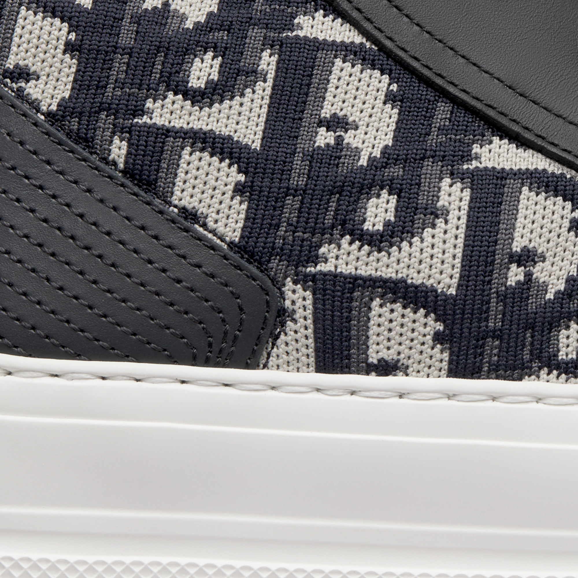 Walk'n'Dior 厚底运动鞋 深蓝色科技针织面料 Oblique 印花和牛皮革 E09