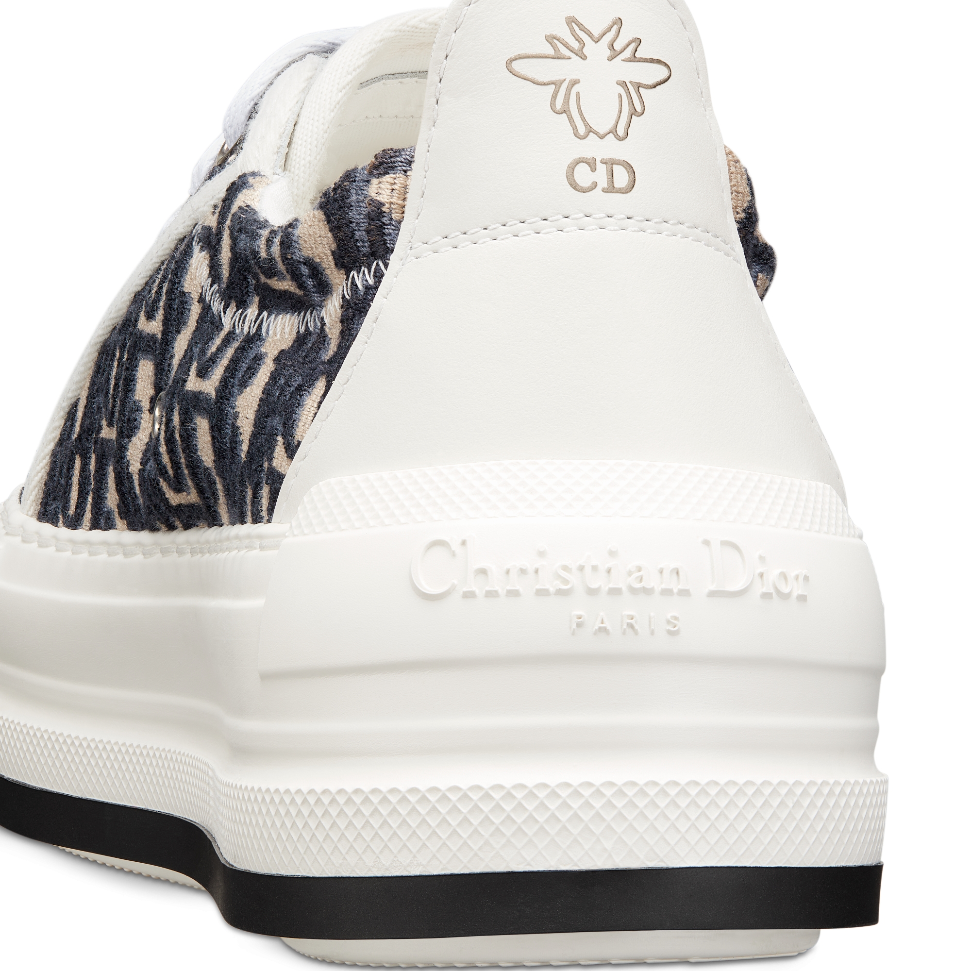 Walk'n'Dior 厚底运动鞋 深蓝色棉质刺绣面料 Oblique 印花 E09