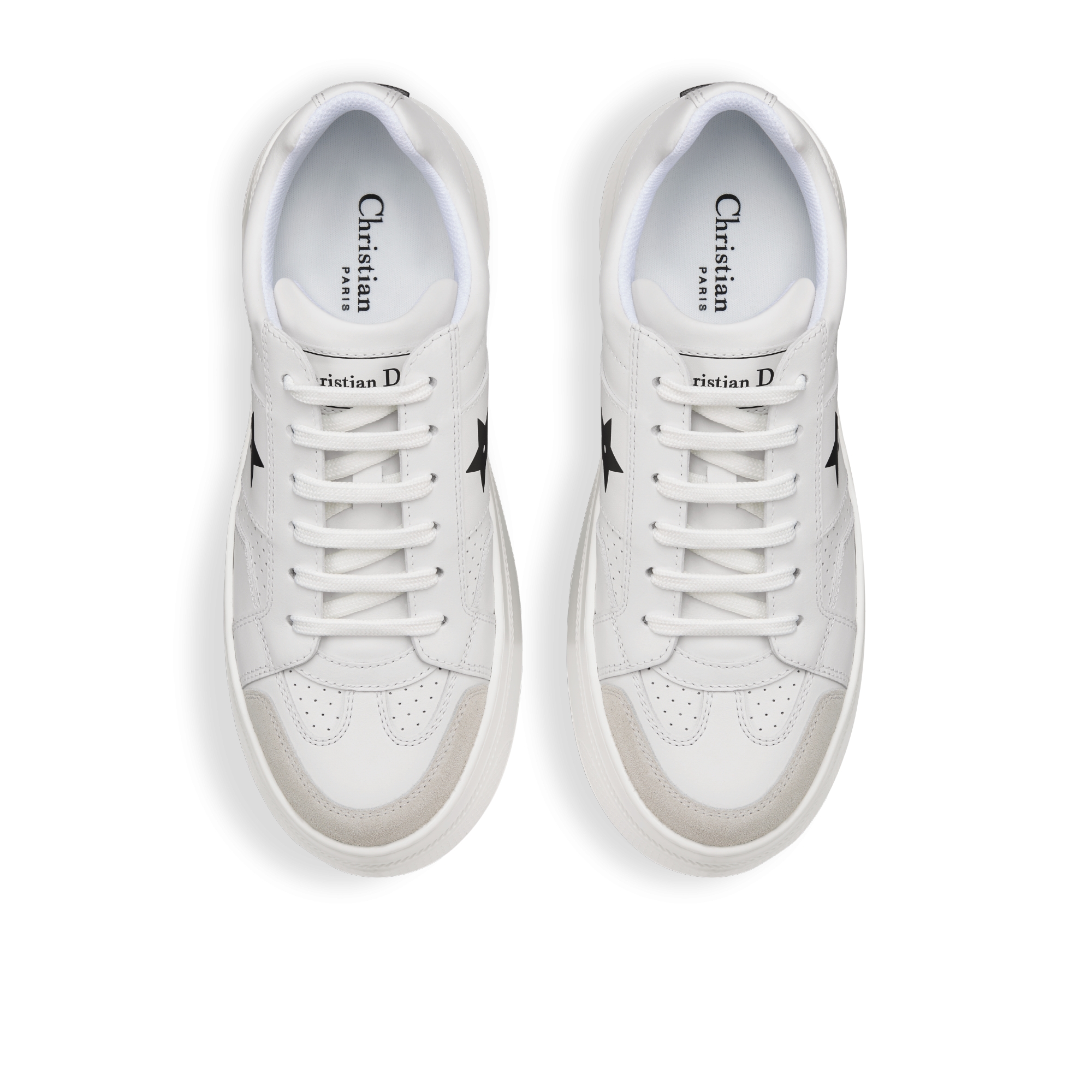 Dior Star 厚底运动鞋 白色牛皮革和绒面牛皮革 E06