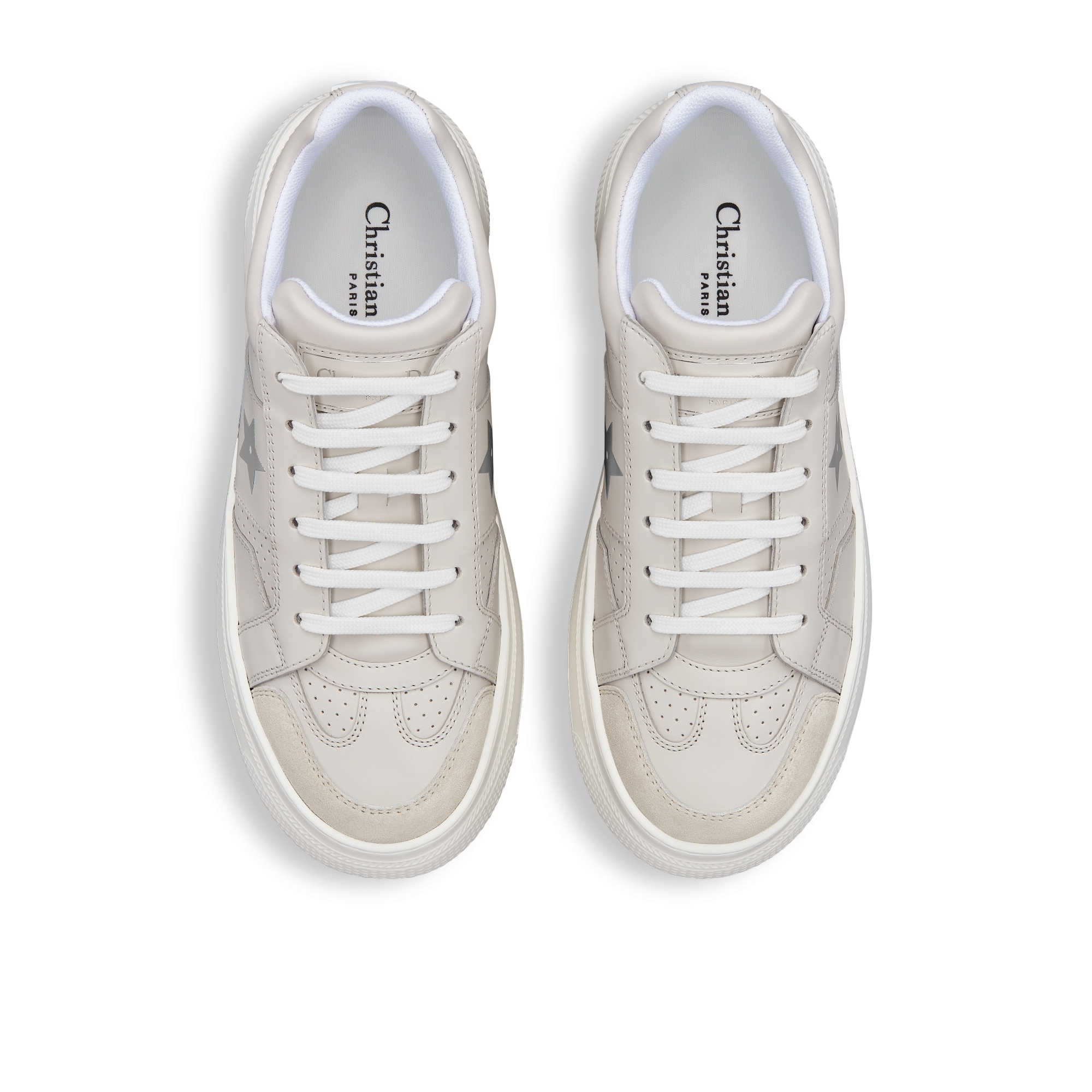 Dior Star 厚底运动鞋 灰色牛皮革和绒面牛皮革 E06