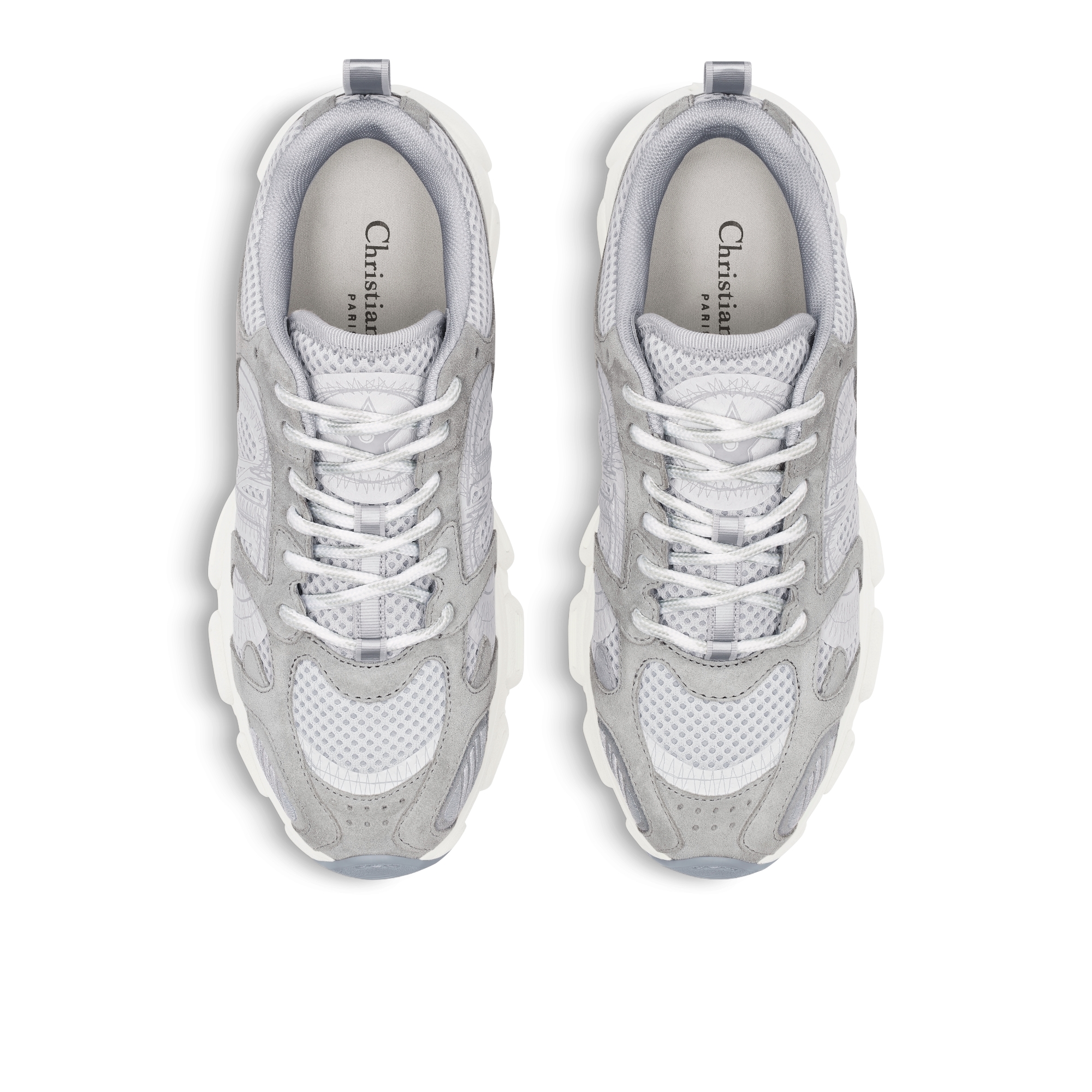 Dior Chrono 运动鞋 灰色网面和绒面牛皮革 E06