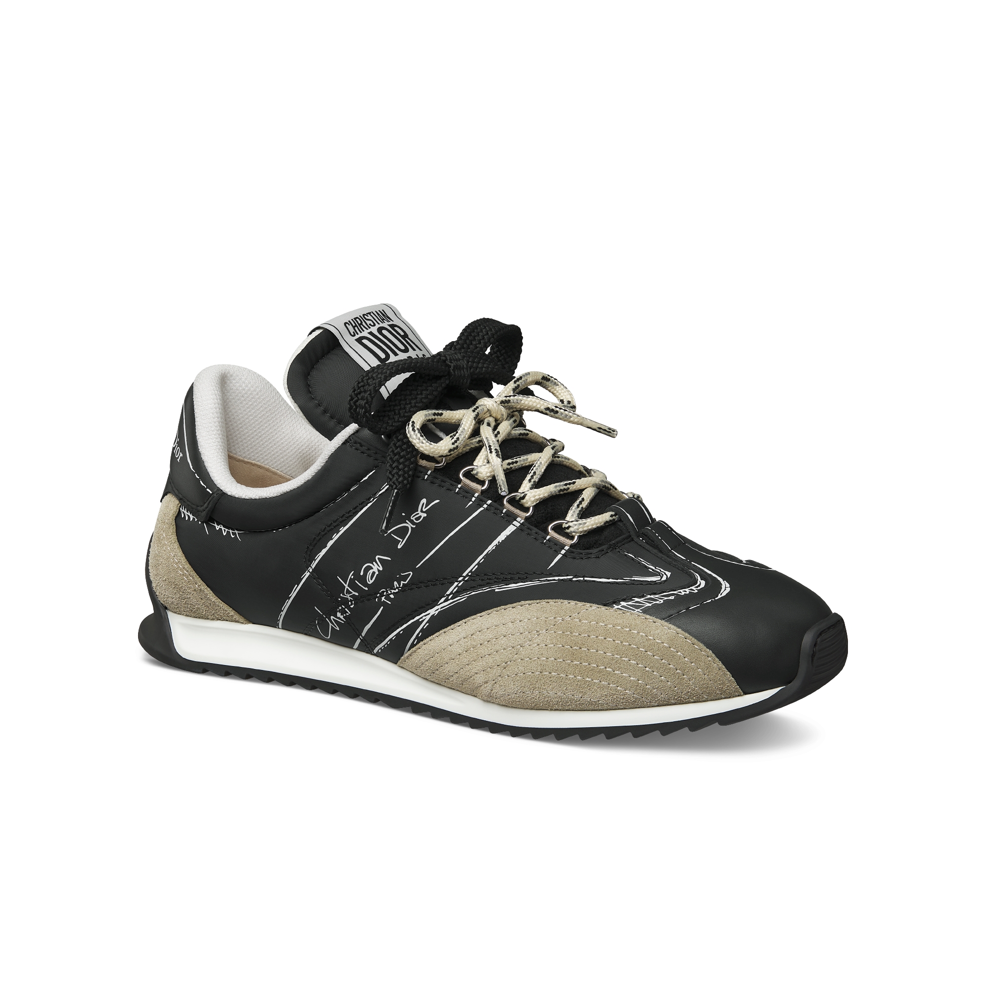 D-Sketch 运动鞋 黑色尼龙和牛皮革 E03